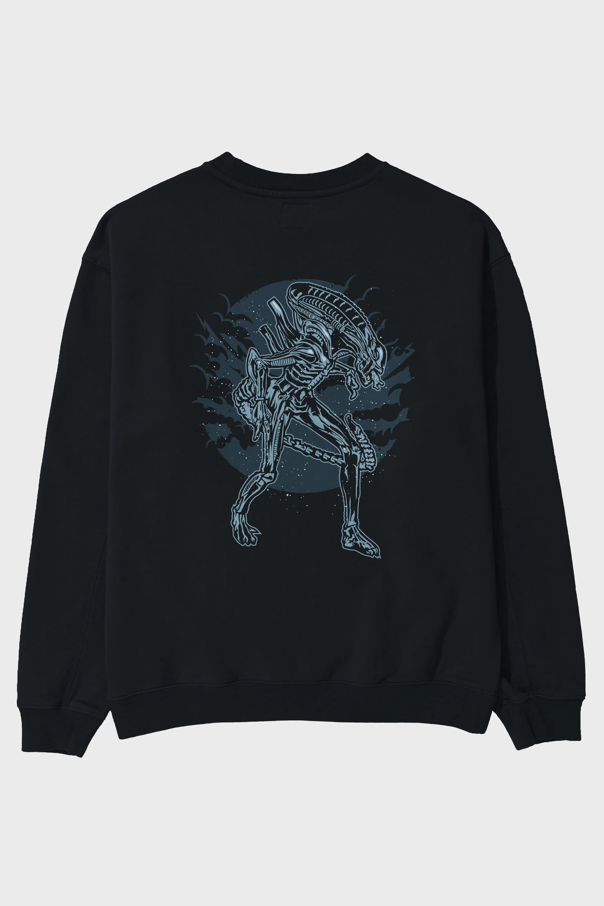 Xenomorph Arka Baskılı Oversize Sweatshirt Erkek Kadın Unisex