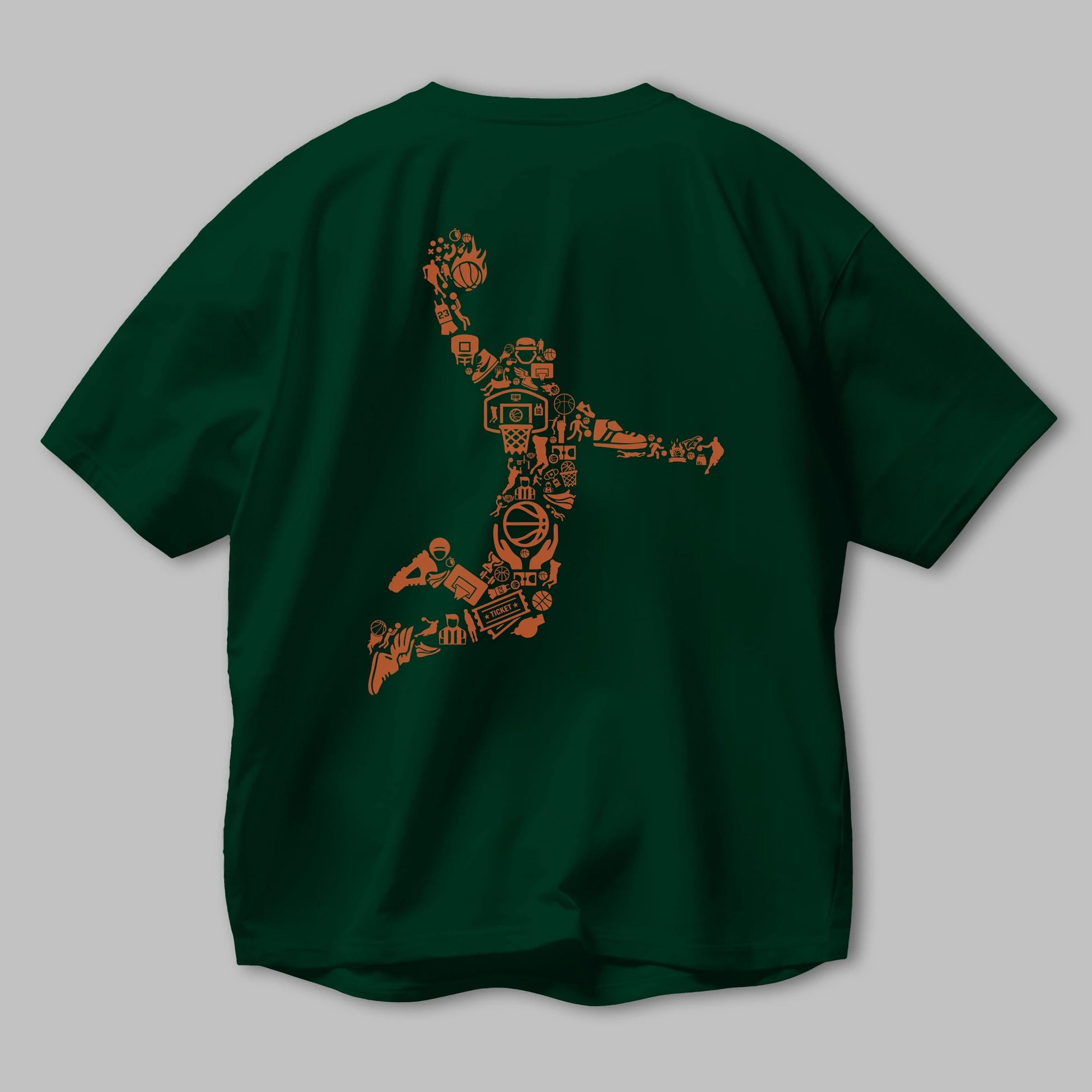 Basketball Player Arka Baskılı Oversize t-shirt %100 pamuk Erkek Kadın Unisex