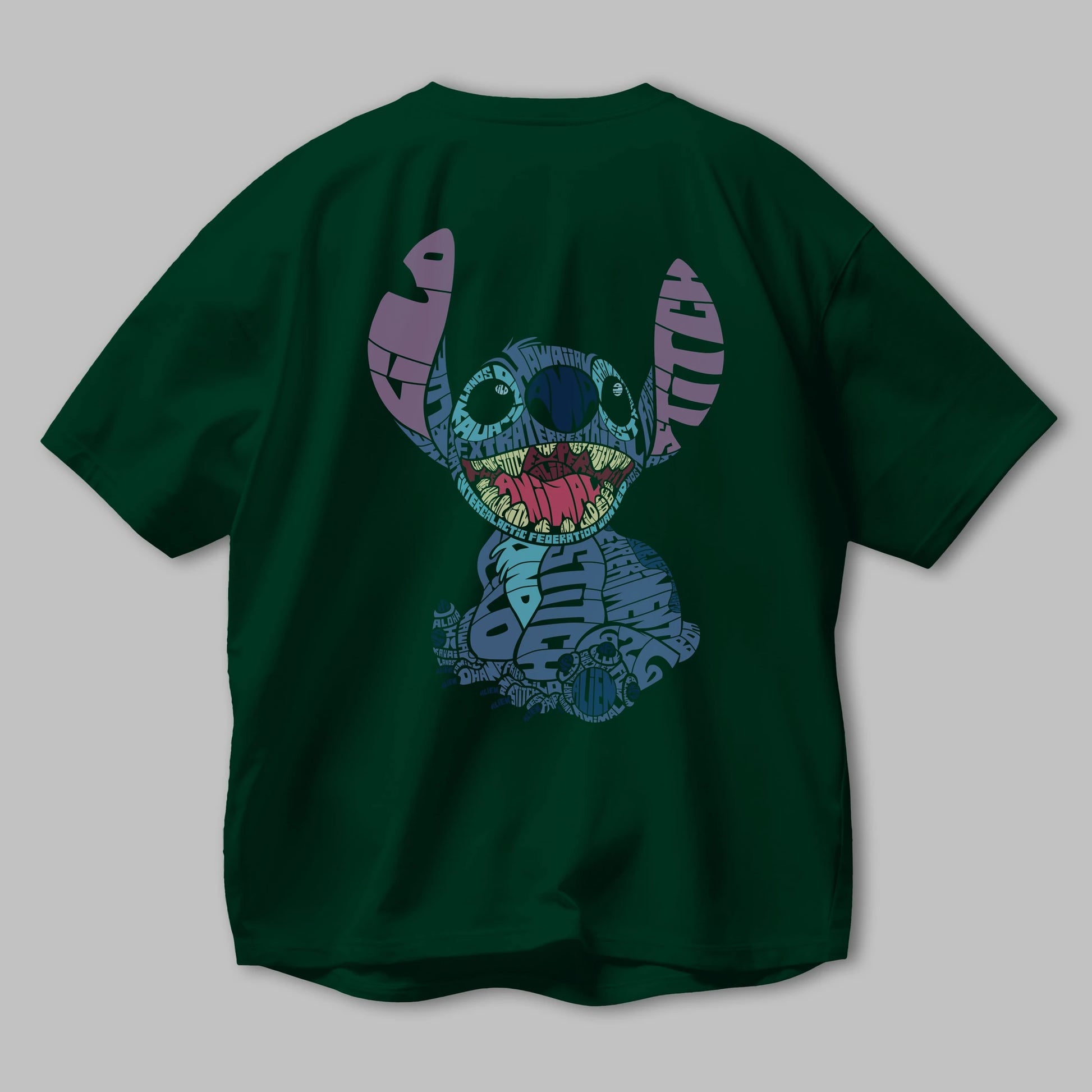 Stitch Arka Baskılı Oversize t-shirt %100 pamuk Erkek Kadın Unisex