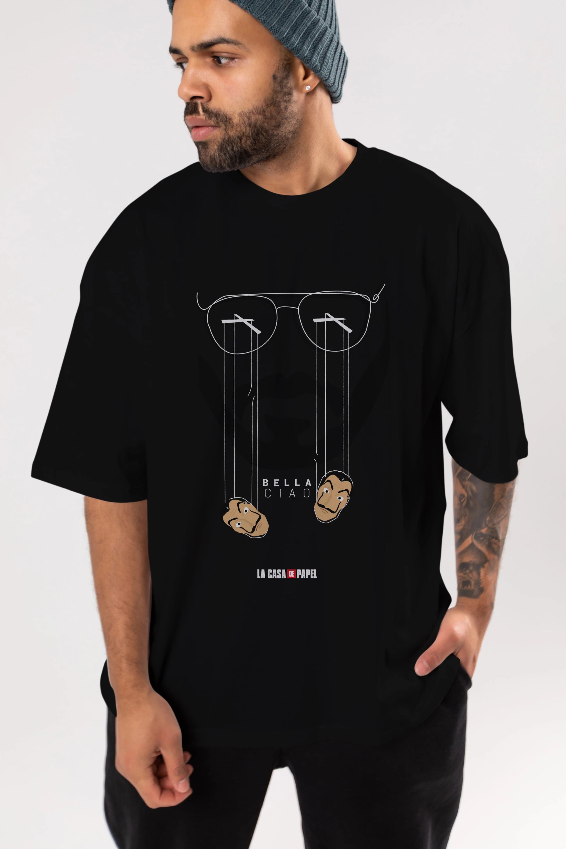 La Casa De Papel (11) Ön Baskılı Oversize t-shirt Erkek Kadın Unisex %100 Pamuk Bisiklet Yaka tişort