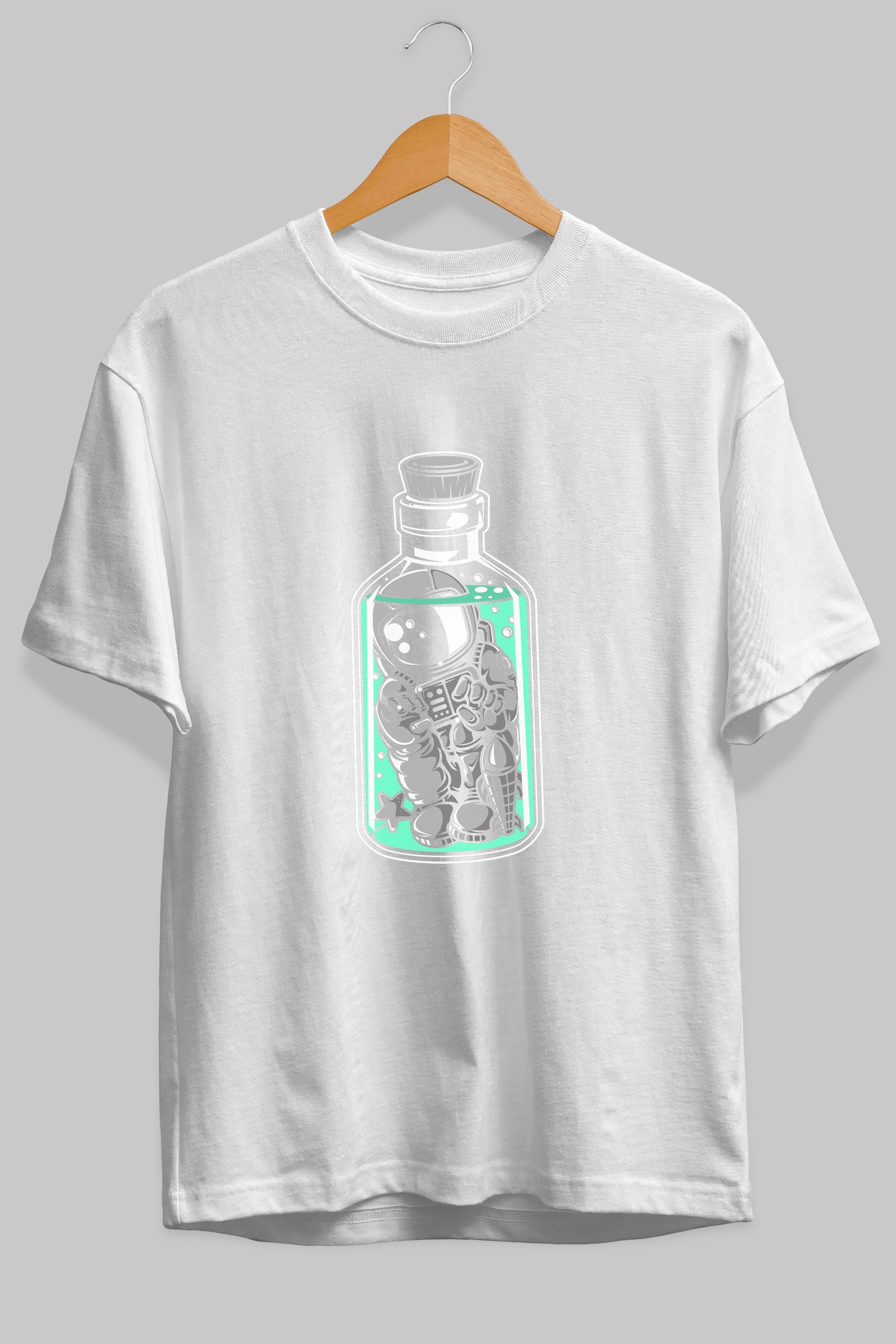 Astronaut in The Bottle Ön Baskılı Oversize t-shirt Erkek Kadın Unisex