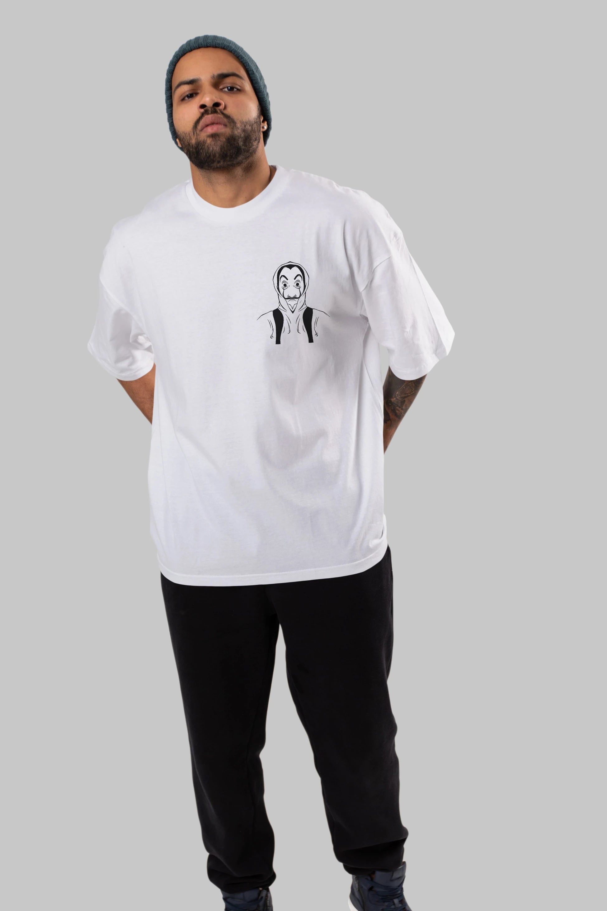 La Casa De Papel (7) Ön Sol Baskılı Oversize t-shirt Erkek Kadın Unisex %100 Pamuk Bisiklet Yaka tişort