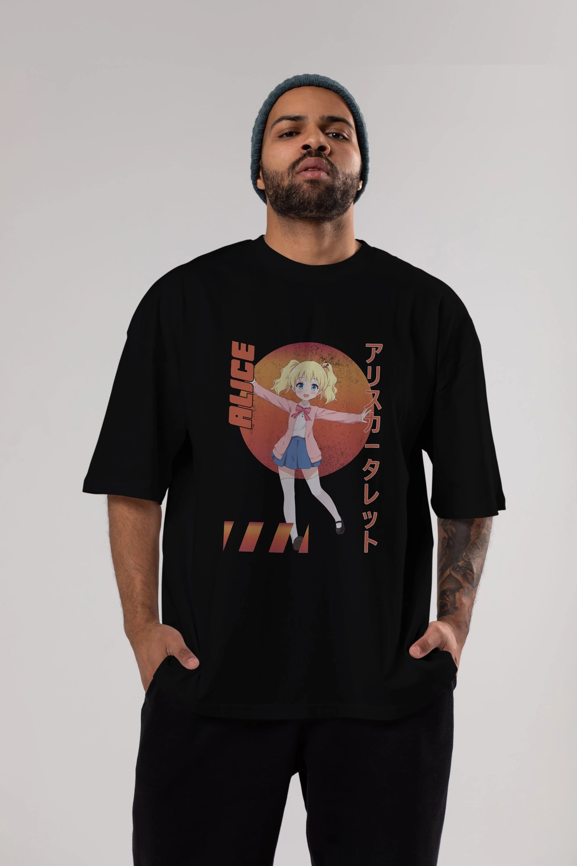 Alice Cartelet 15 Anime Ön Baskılı Oversize t-shirt %100 pamuk Erkek Kadın Unisex
