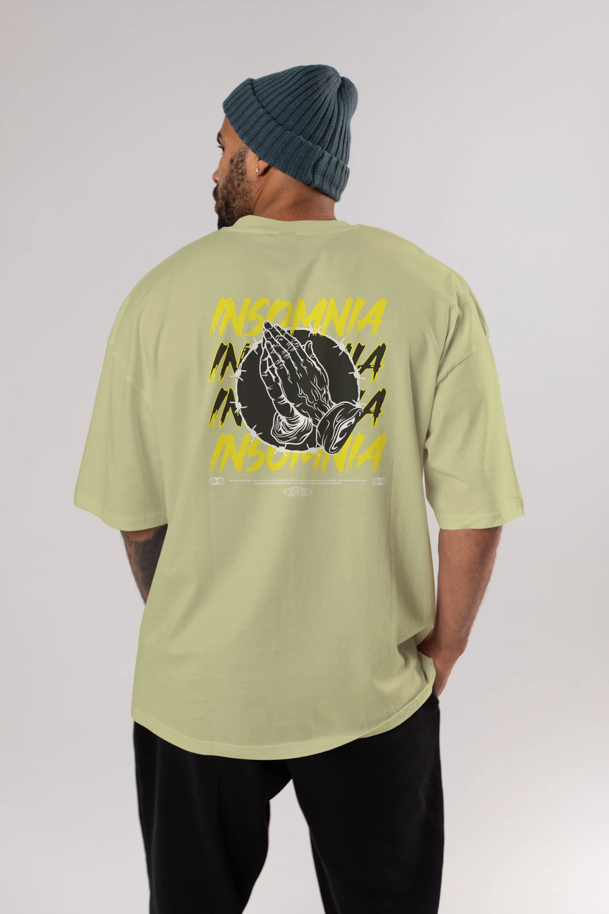 Insomnia Streetwear Arka Baskılı Oversize t-shirt Erkek Kadın Unisex