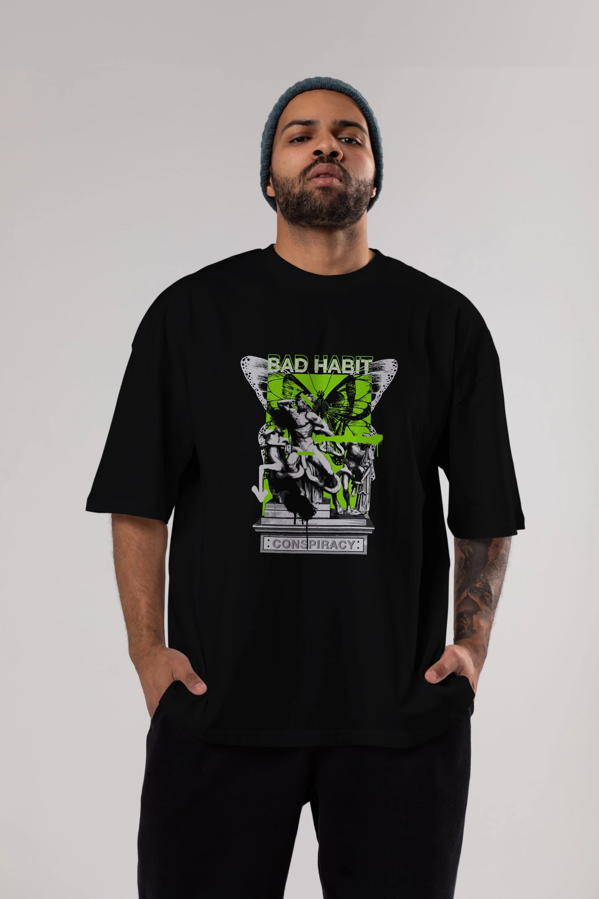 Bad Habit Ön Baskılı Oversize t-shirt Erkek Kadın Unisex