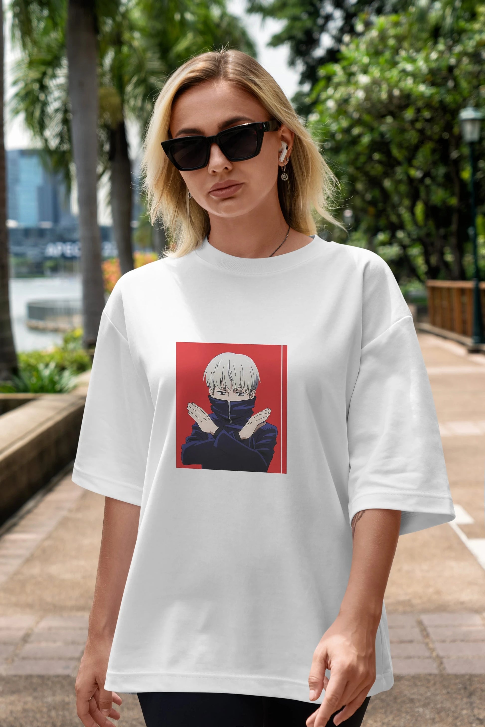 Toge Inumaki Anime Ön Baskılı Oversize t-shirt %100 pamuk Erkek Kadın Unisex