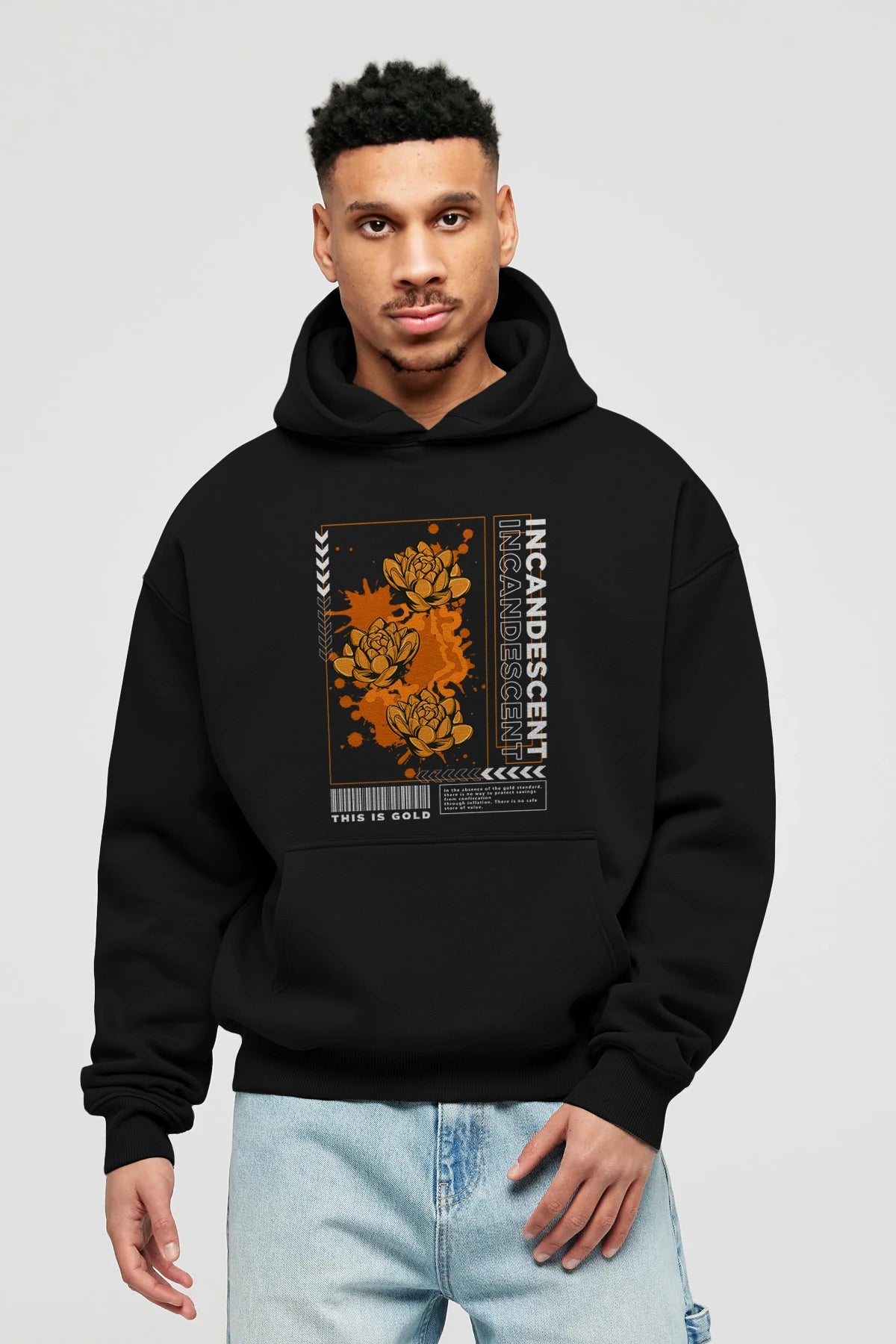 Incandescent Ön Baskılı Hoodie Oversize Kapüşonlu Sweatshirt Erkek Kadın Unisex