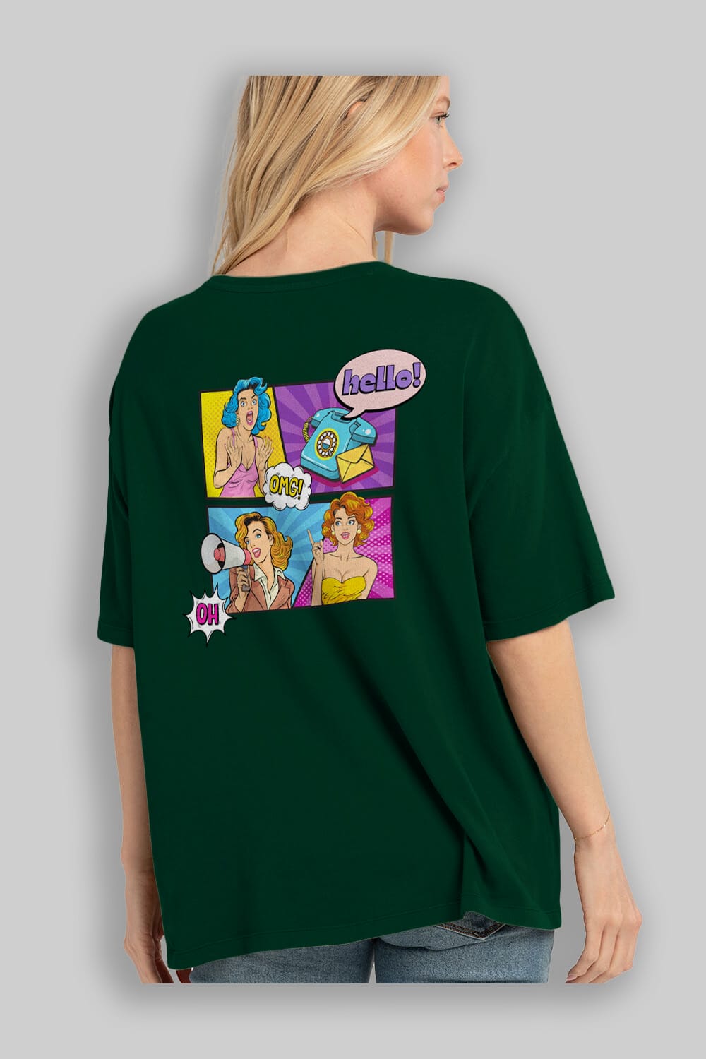 Hello OMG Arka Baskılı Oversize t-shirt Erkek Kadın Unisex