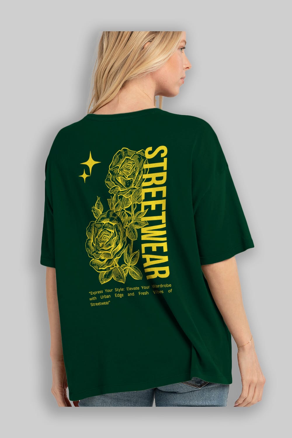 Minimalist Streetwear Arka Baskılı Oversize t-shirt Erkek Kadın Unisex