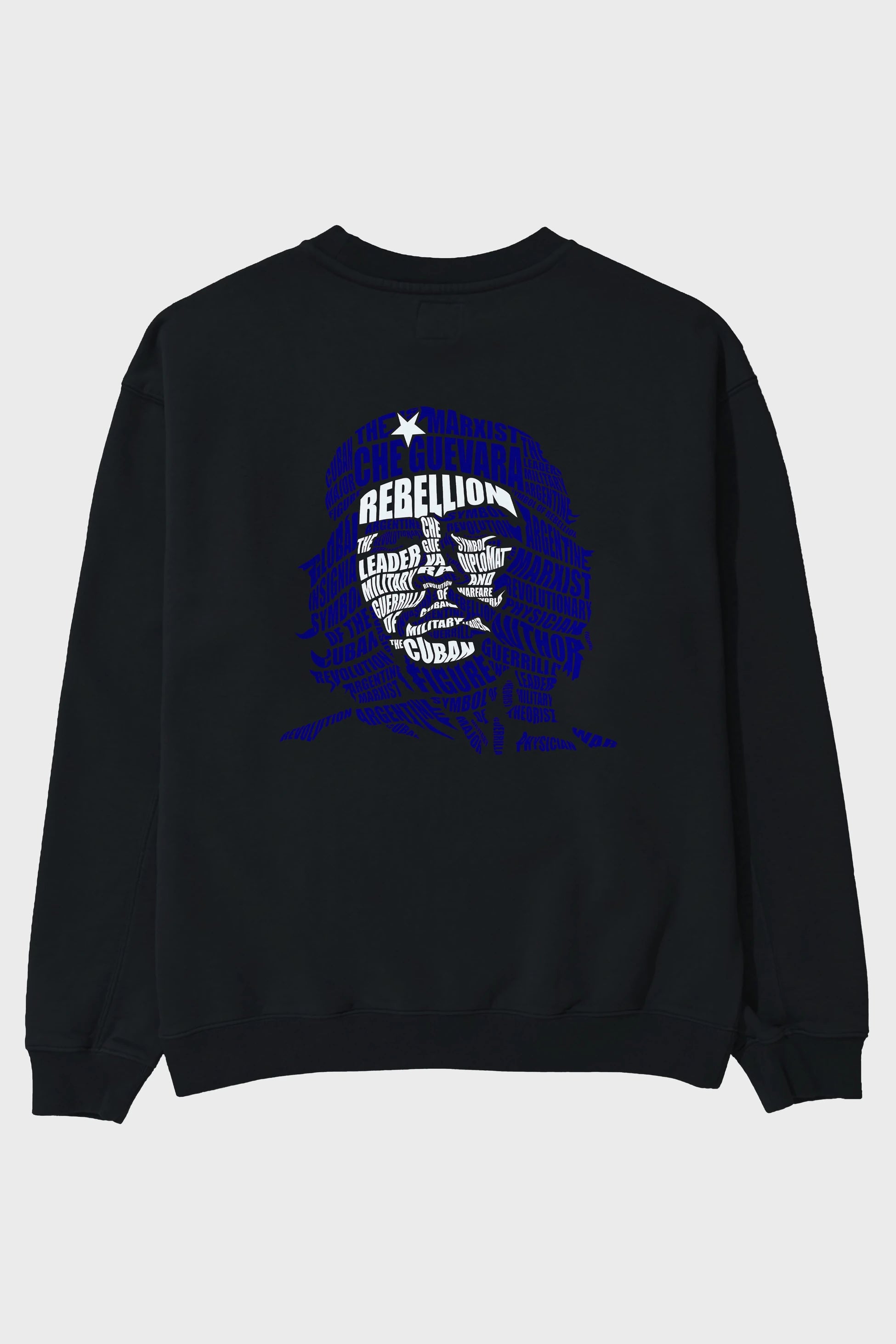 Che Guevara Calligram Arka Baskılı Oversize Sweatshirt Erkek Kadın Unisex