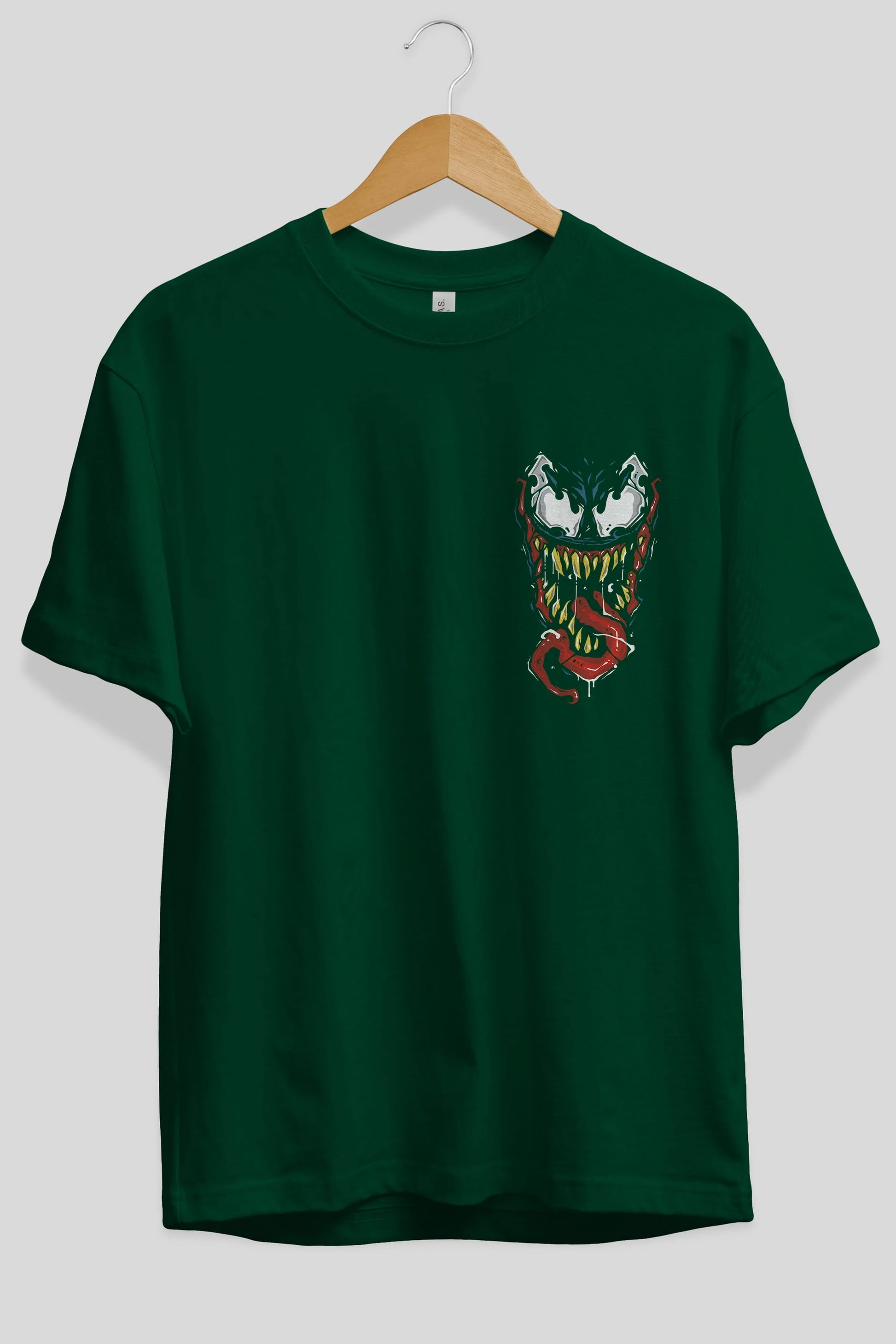 Venom (15) Ön Sol Baskılı Oversize t-shirt Erkek Kadın Unisex %100 Pamuk Bisiklet Yaka tişort