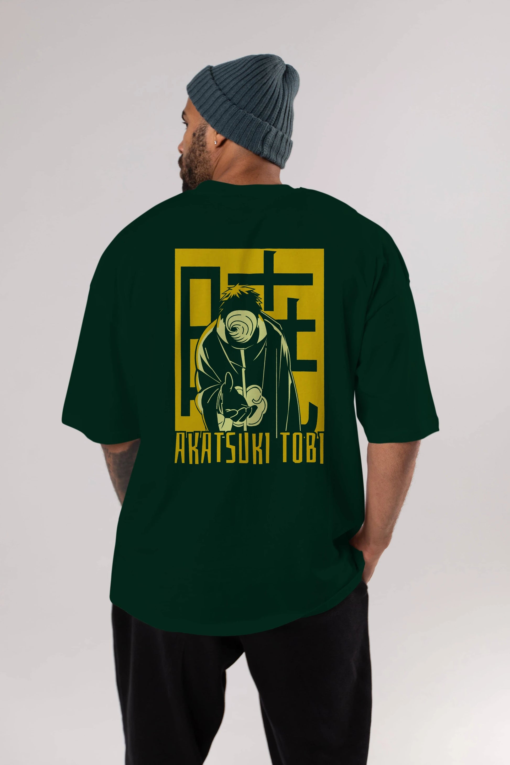 AKATSUKI OBITO NARUTO Anime Arka Baskılı Oversize t-shirt Erkek Kadın Unisex