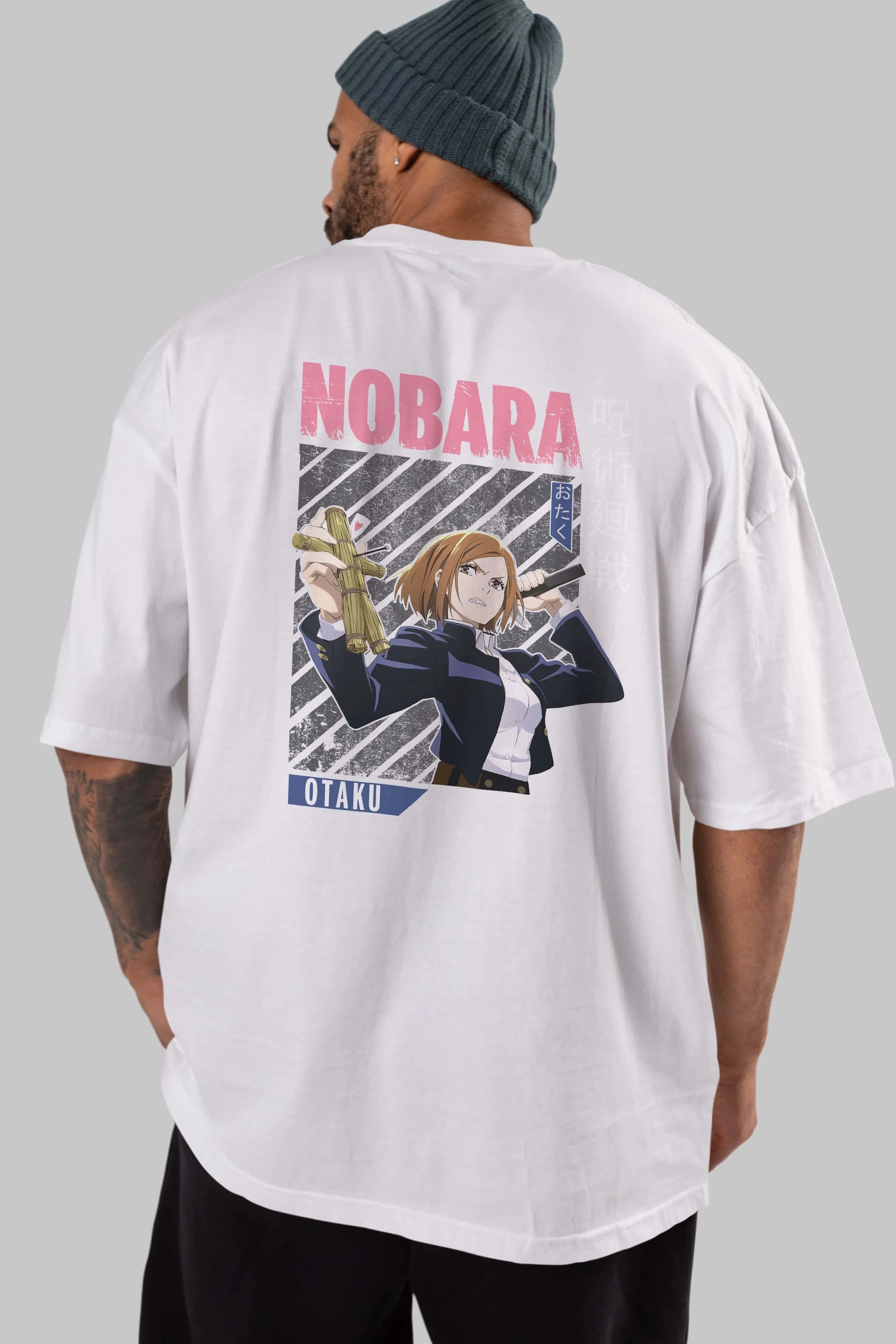 Nobara Kugisaki 6 Anime Arka Baskılı Oversize t-shirt Erkek Kadın Unisex