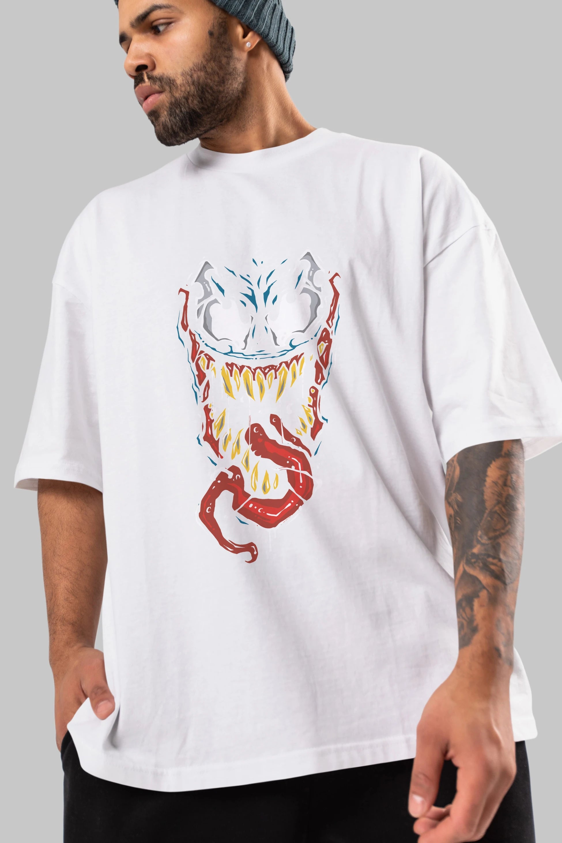 Venom (15) Ön Baskılı Oversize t-shirt Erkek Kadın Unisex %100 Pamuk Bisiklet Yaka tişort