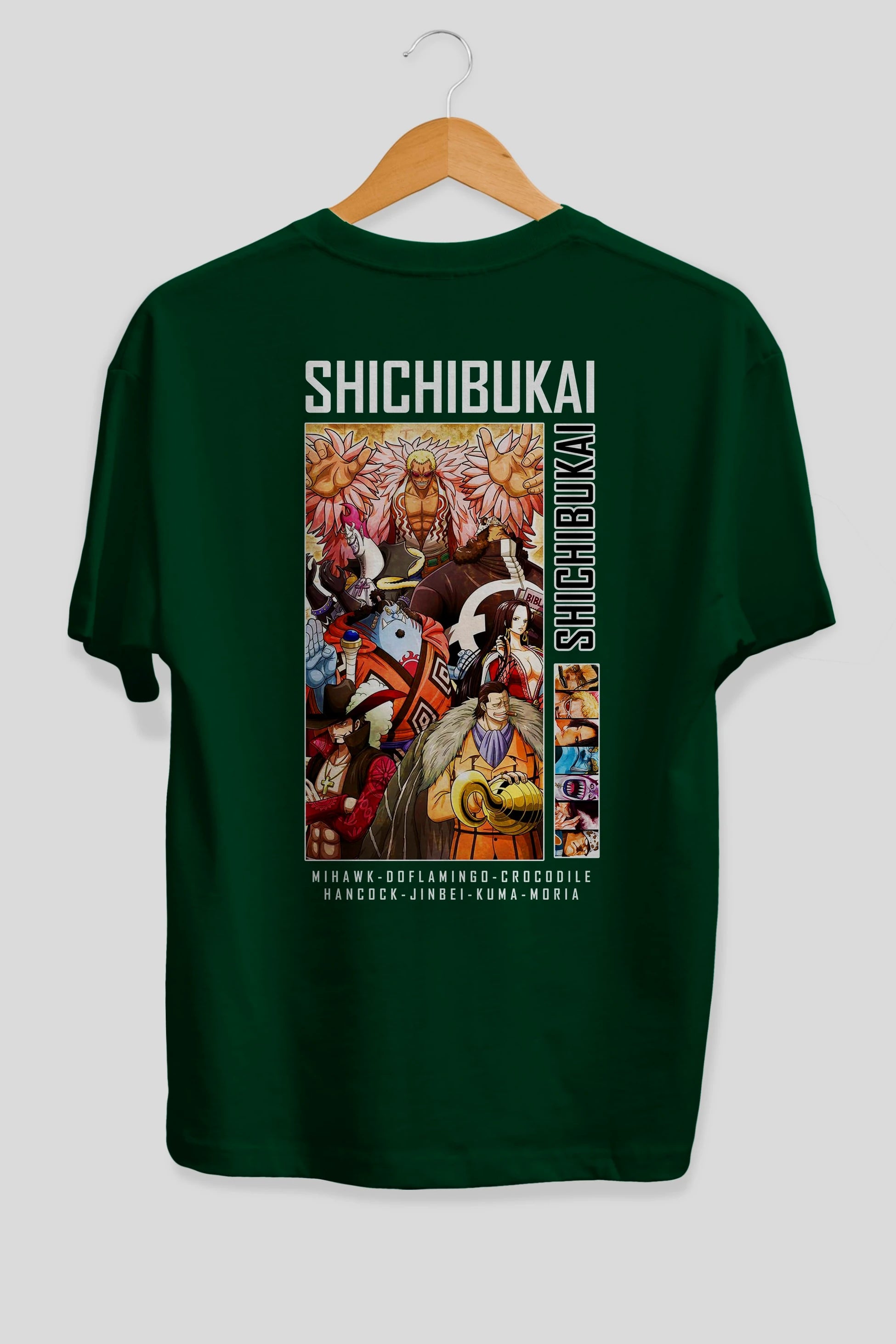 Shichibukai Anime Arka Baskılı Oversize t-shirt Erkek Kadın Unisex %100 pamuk tişort