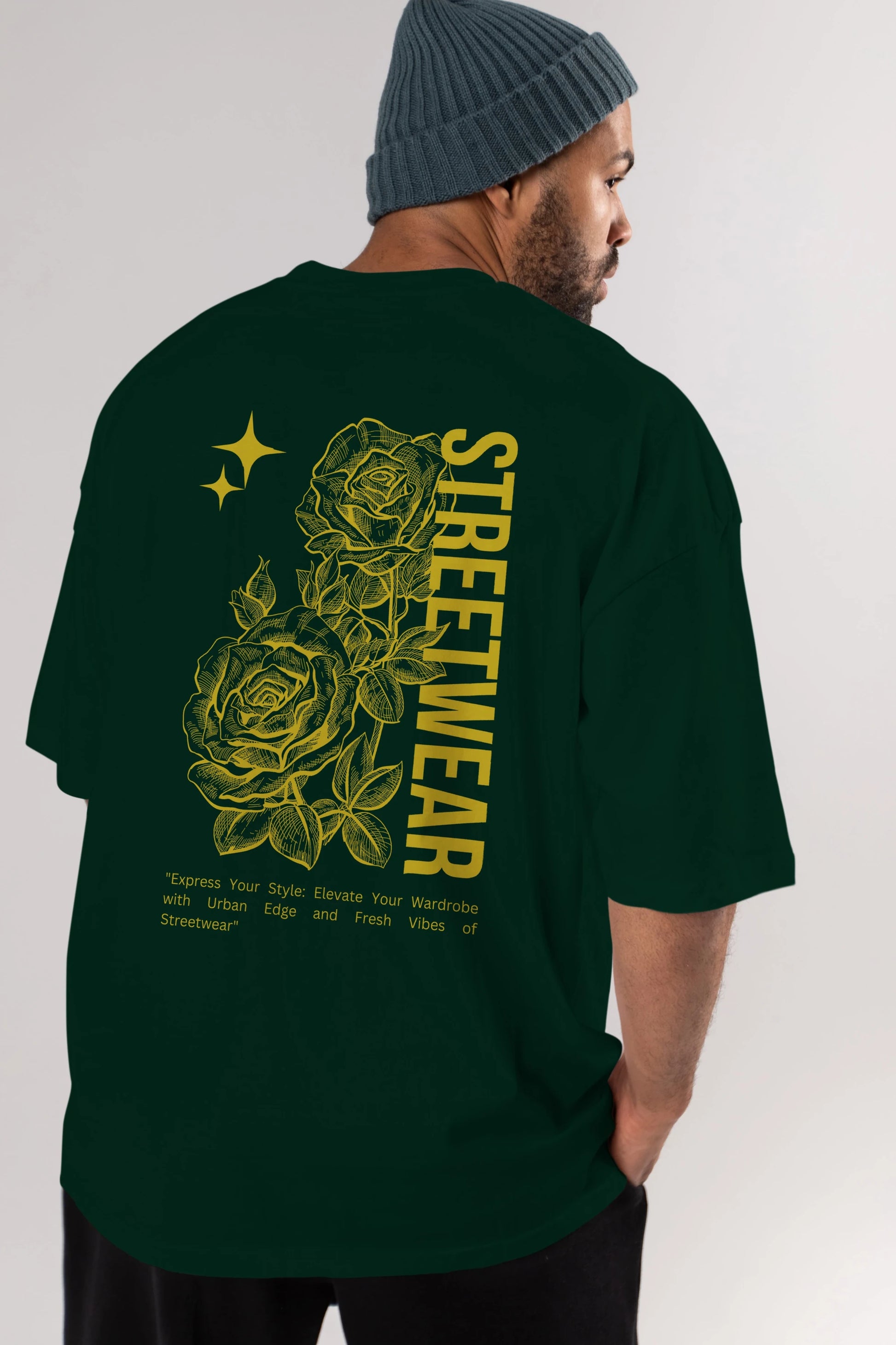 Minimalist Streetwear Arka Baskılı Oversize t-shirt Erkek Kadın Unisex
