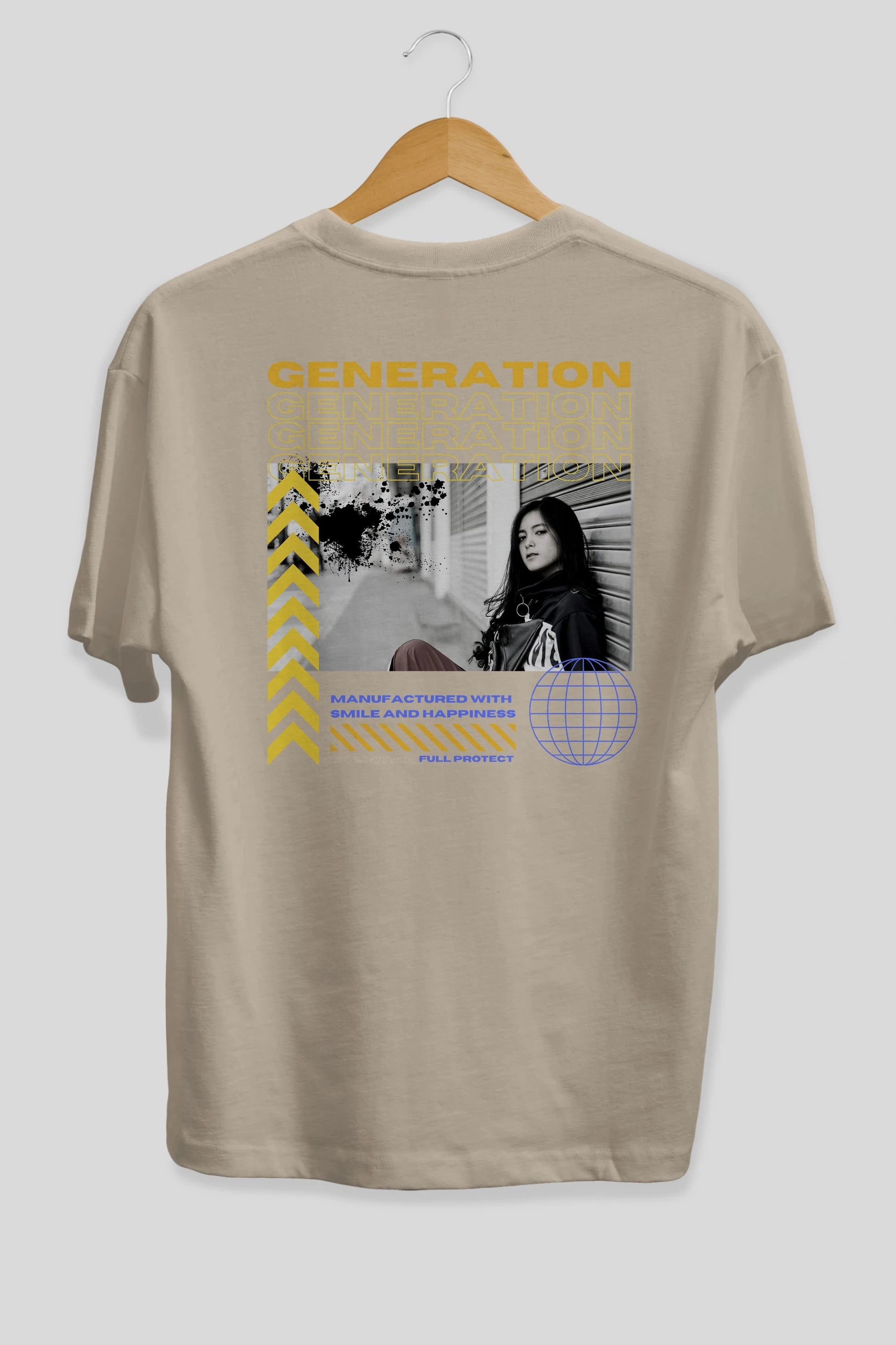Generation Yazılı Arka Baskılı Oversize t-shirt Erkek Kadın Unisex