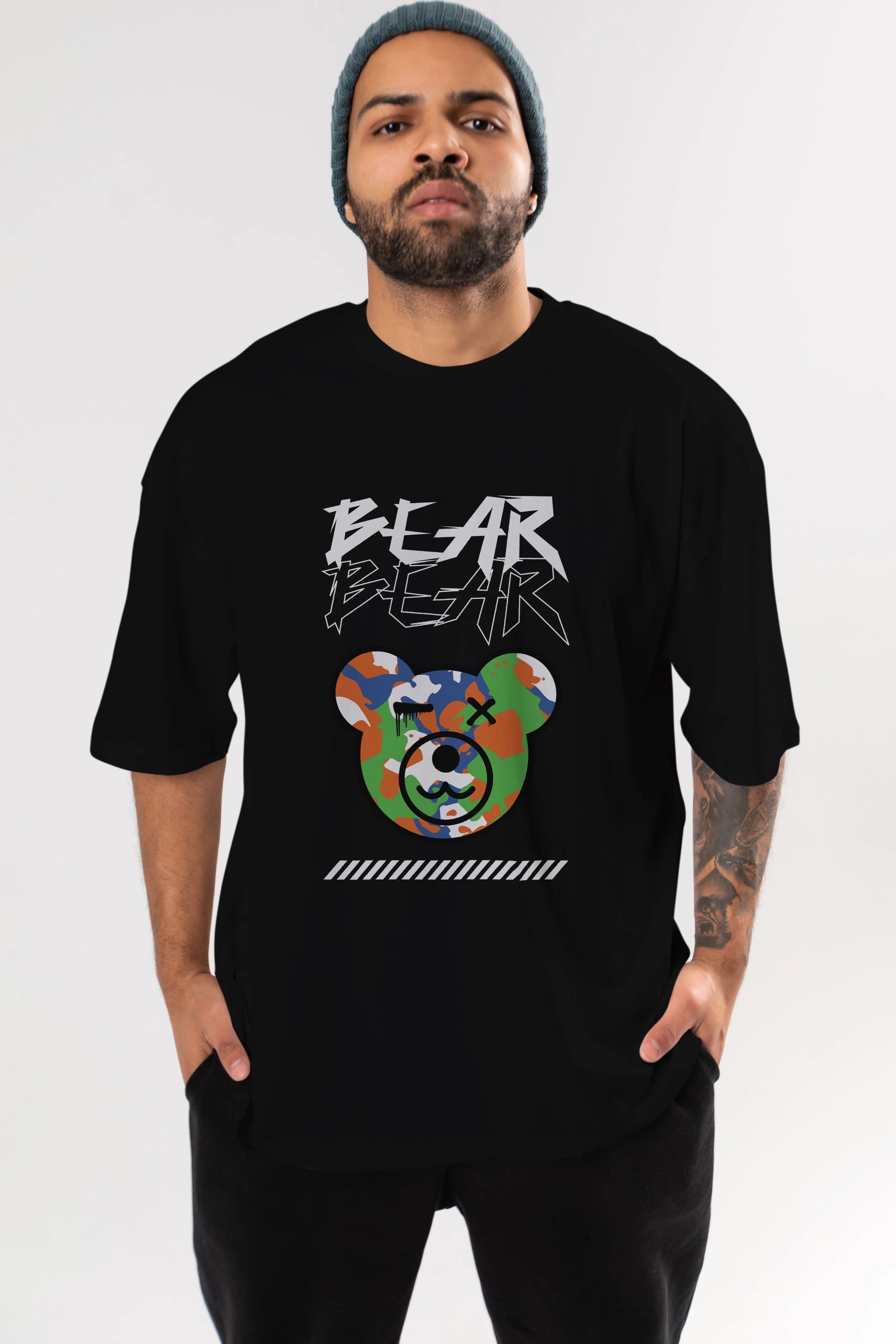 Bear Bear Ön Baskılı Oversize t-shirt Erkek Kadın Unisex