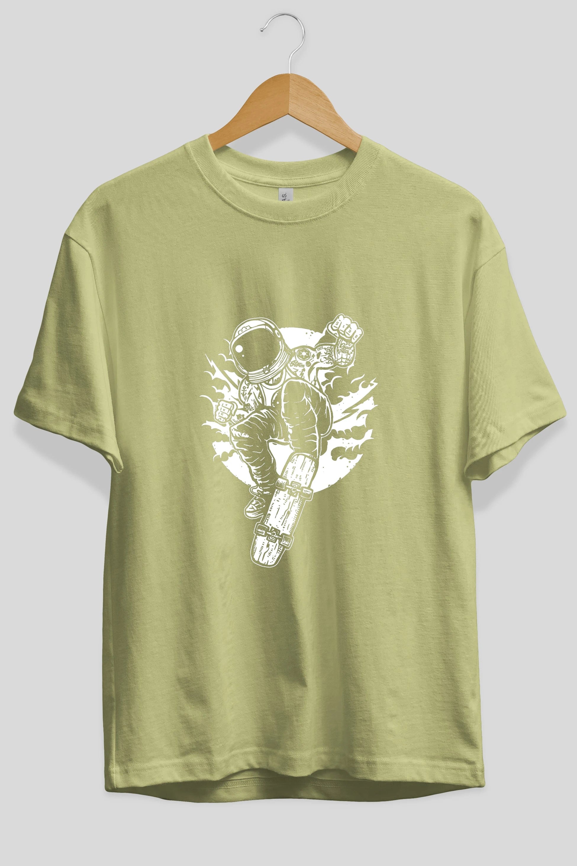 Space Skater Ön Baskılı Oversize t-shirt Erkek Kadın Unisex %100 Pamuk tişort