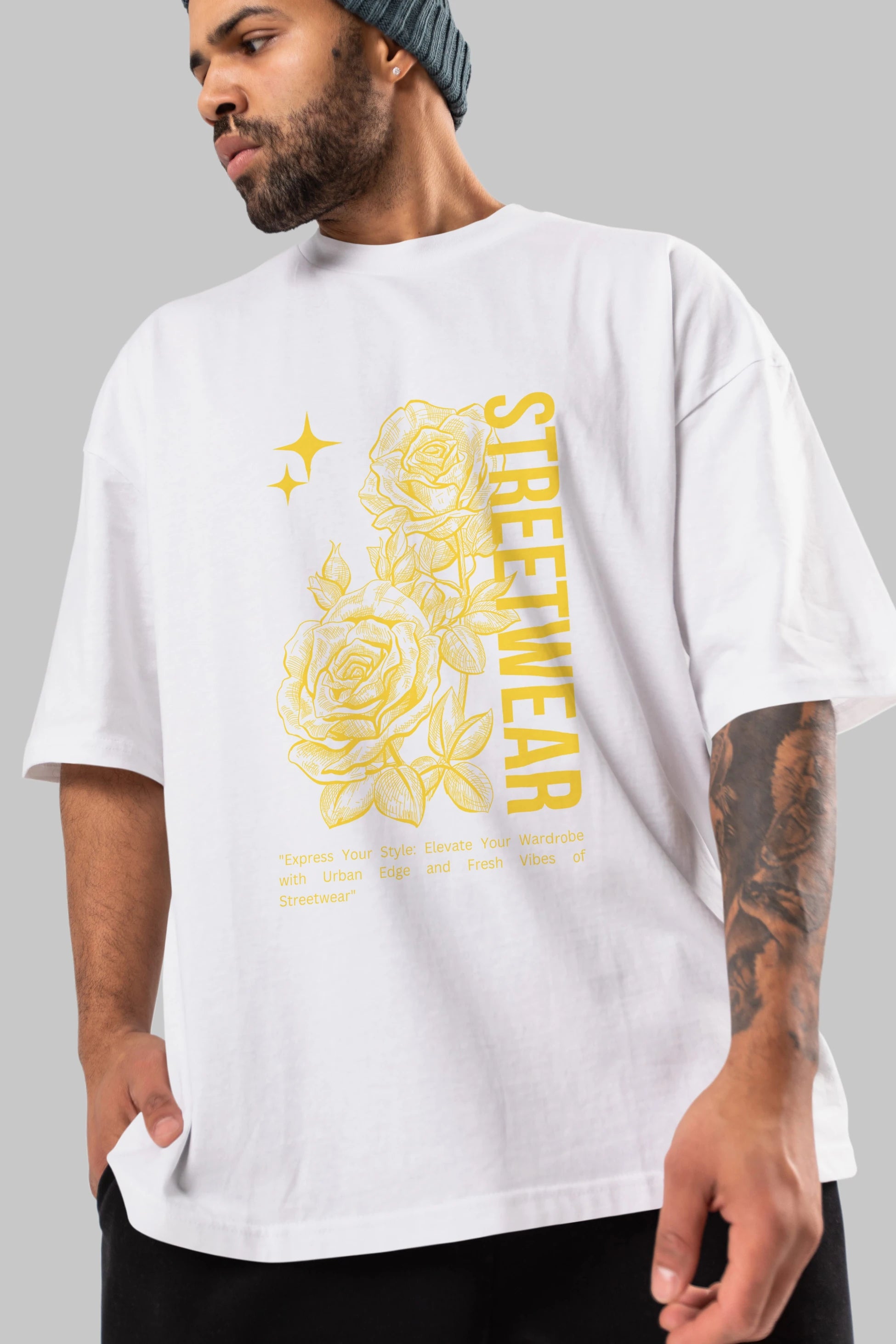 Minimalist Streetwear Ön Baskılı Oversize t-shirt Erkek Kadın Unisex