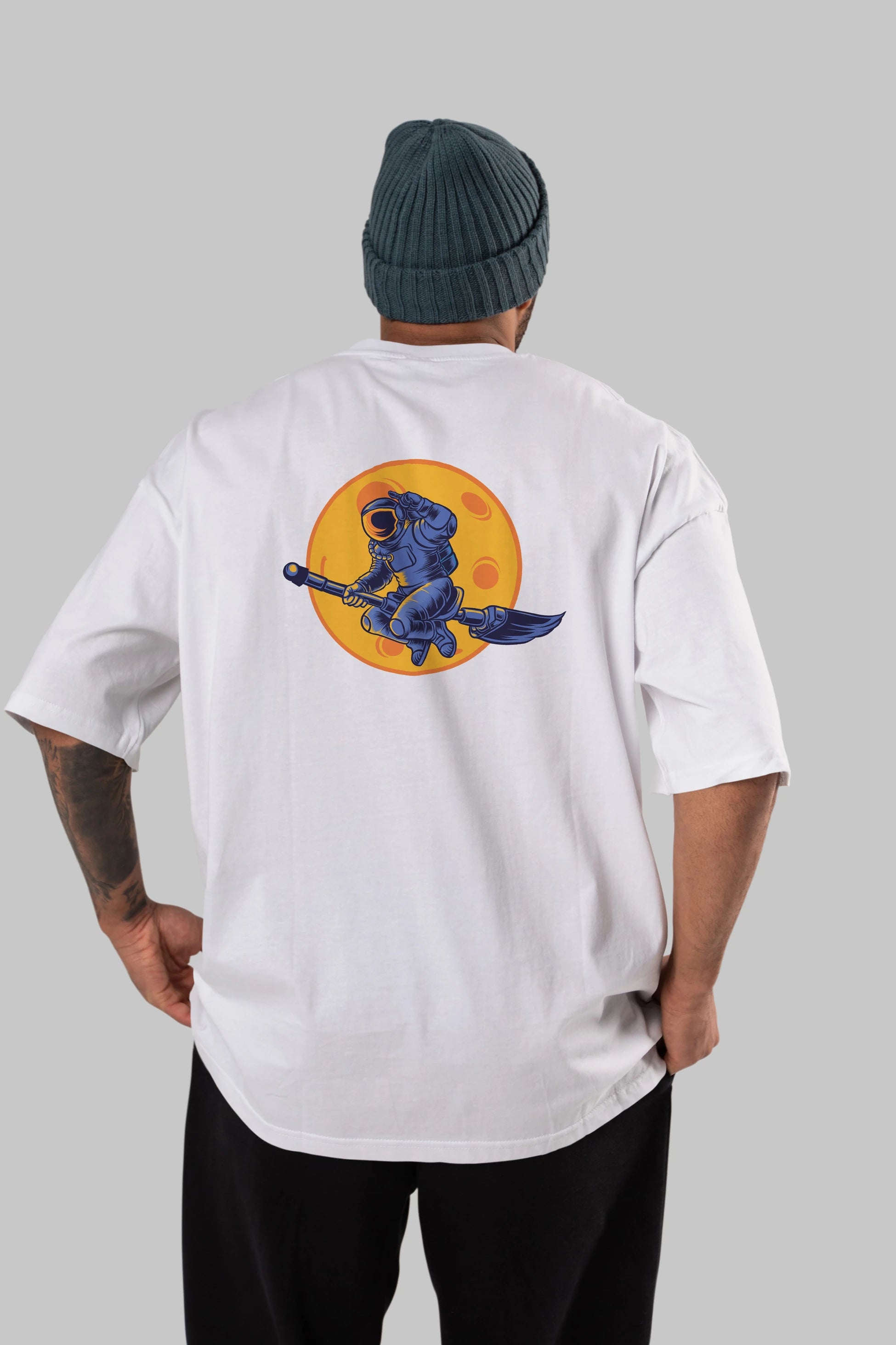 Space Witch Arka Baskılı Oversize t-shirt Erkek Kadın Unisex