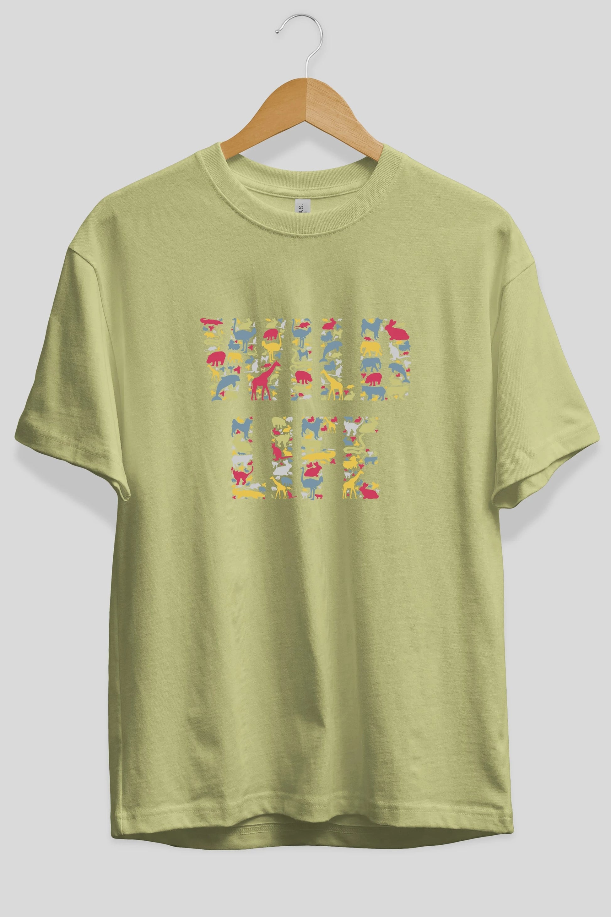 Wild Life Ön Baskılı Oversize t-shirt %100 pamuk Erkek Kadın Unisex