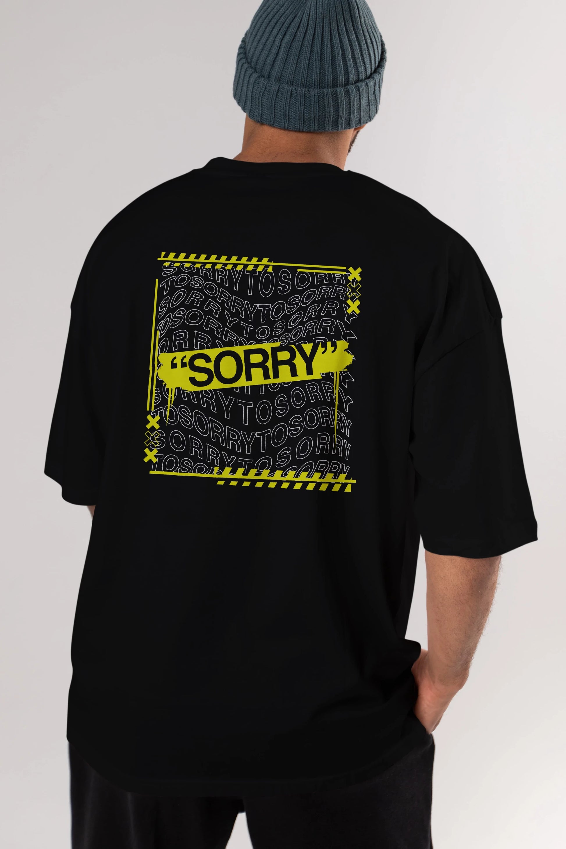 Sorry to Sorry Arka Baskılı Oversize t-shirt Erkek Kadın Unisex