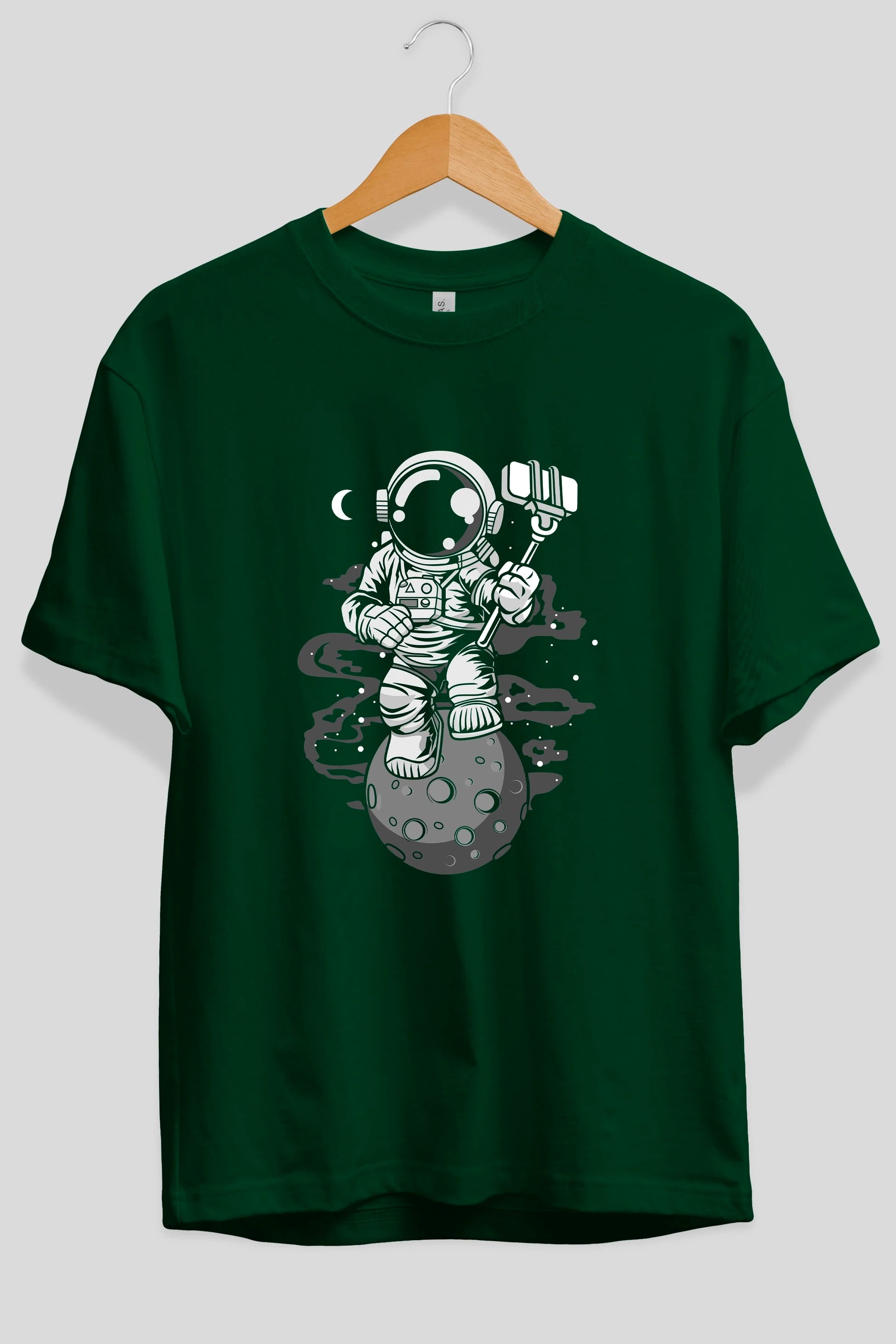 Astronaut Selfie Ön Baskılı Oversize t-shirt Erkek Kadın Unisex