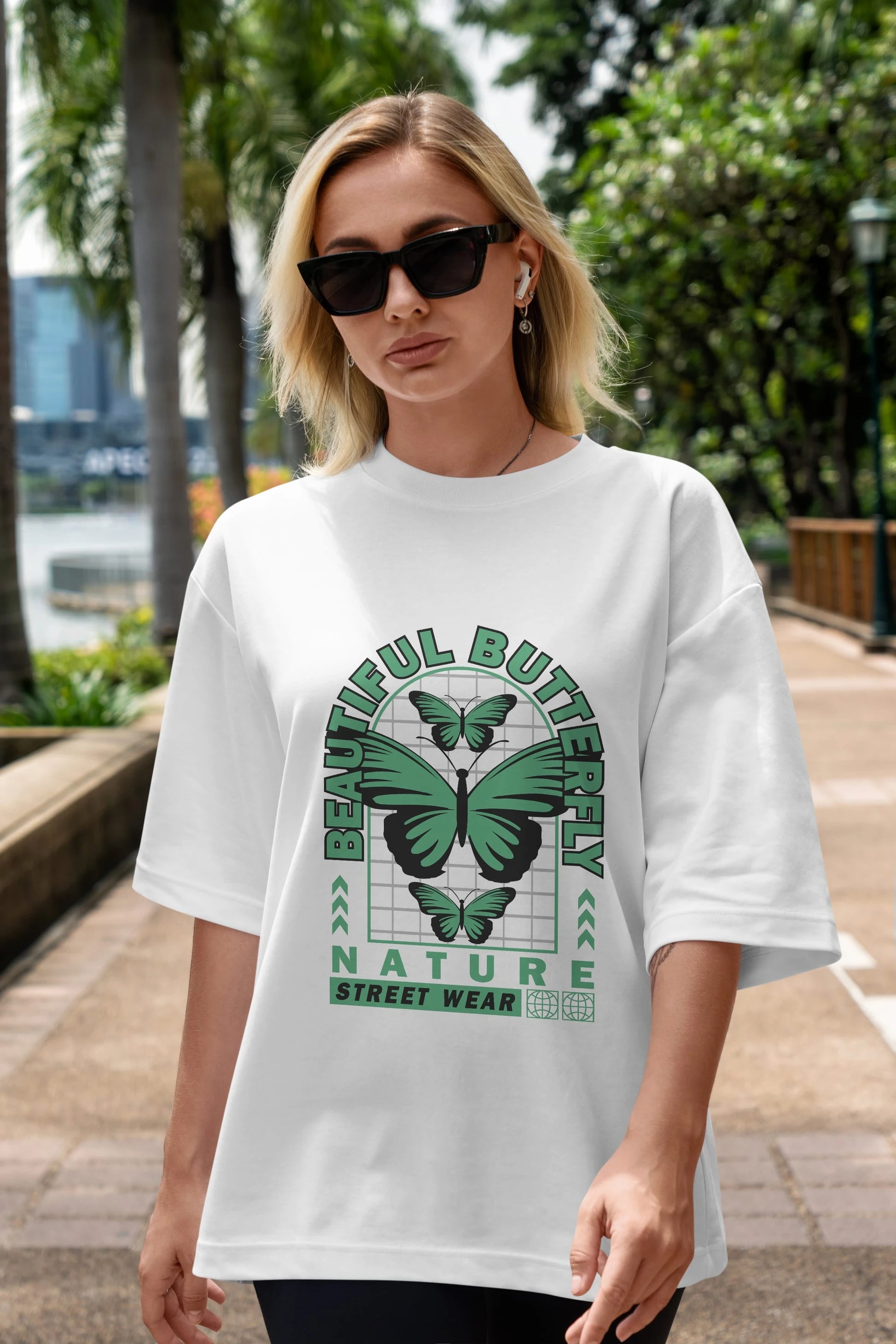 Beautiful Butterfly Ön Baskılı Oversize t-shirt Erkek Kadın Unisex