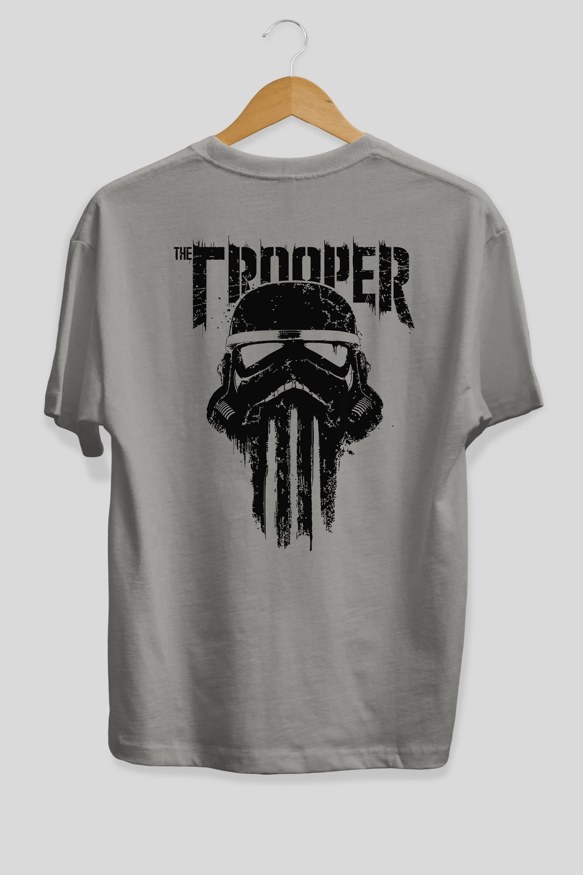 The Trooper Arka Baskılı Oversize t-shirt Erkek Kadın Unisex %100 Pamuk Bisiklet Yaka tişort