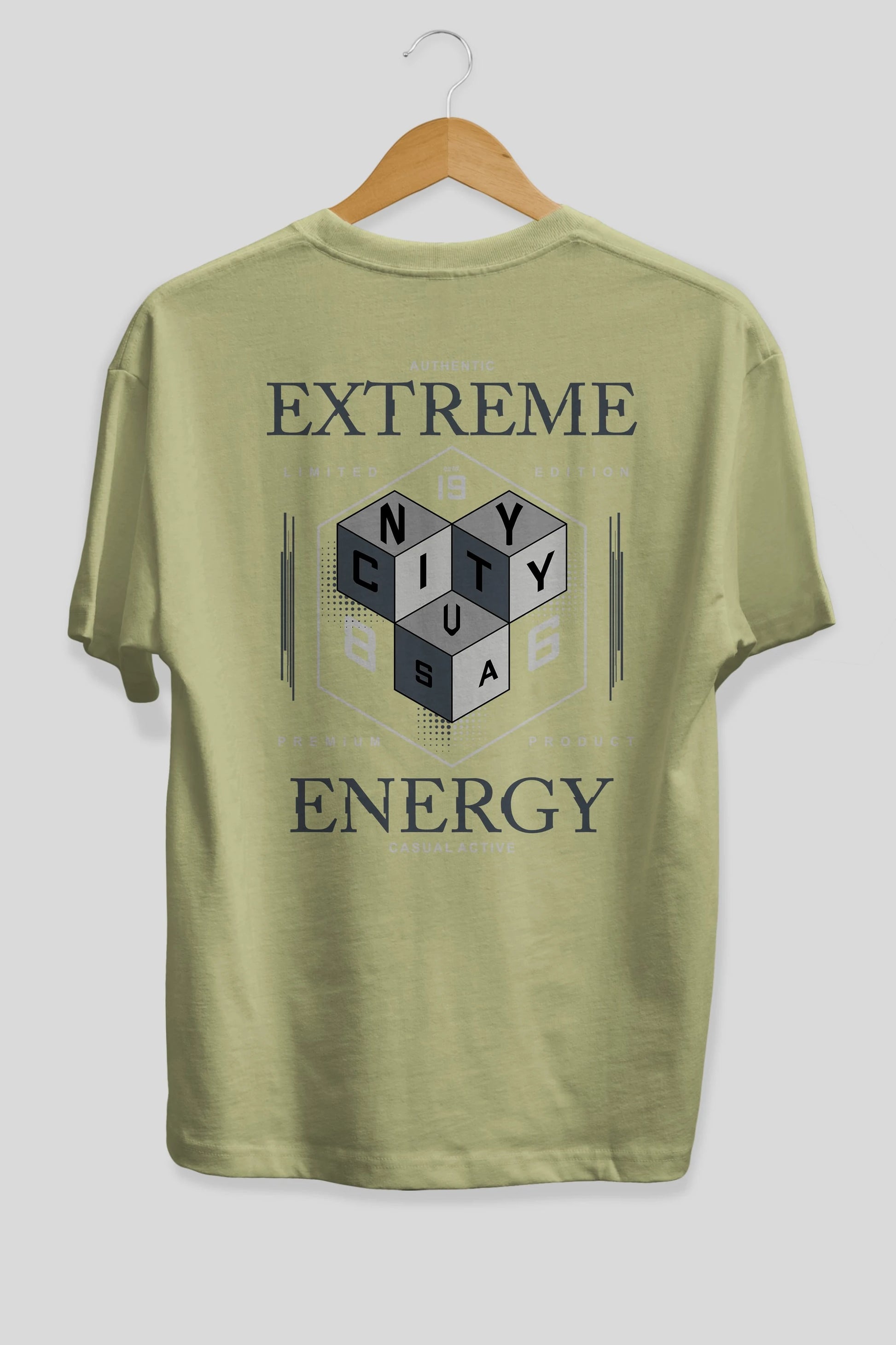 Extreme Energy Arka Baskılı Oversize t-shirt Erkek Kadın Unisex