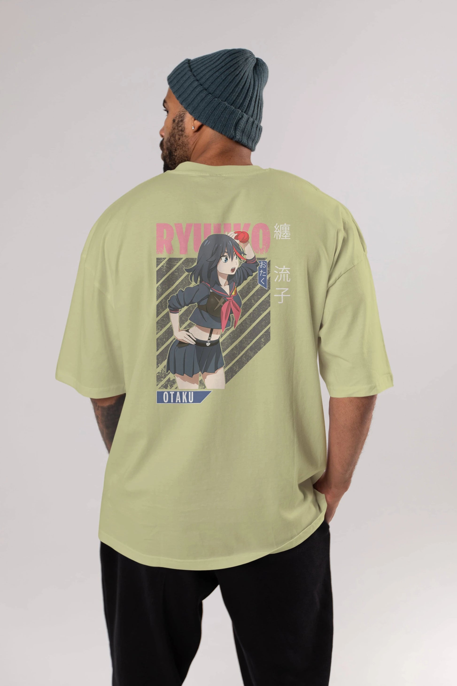 Ryuuko Matoi 6 Anime Arka Baskılı Oversize t-shirt Erkek Kadın Unisex