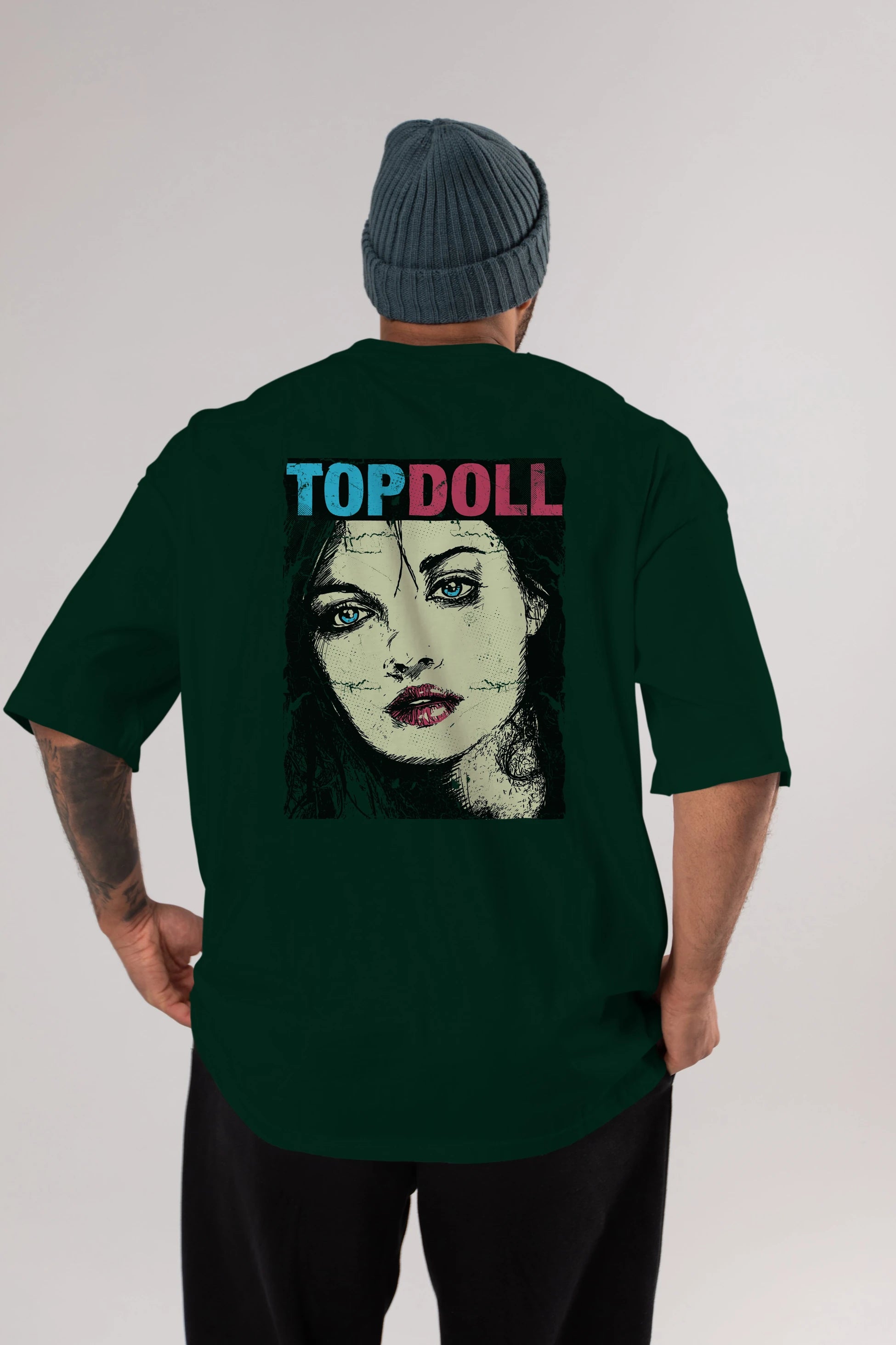 Topdoll Streetwear Arka Baskılı Oversize t-shirt Erkek Kadın Unisex