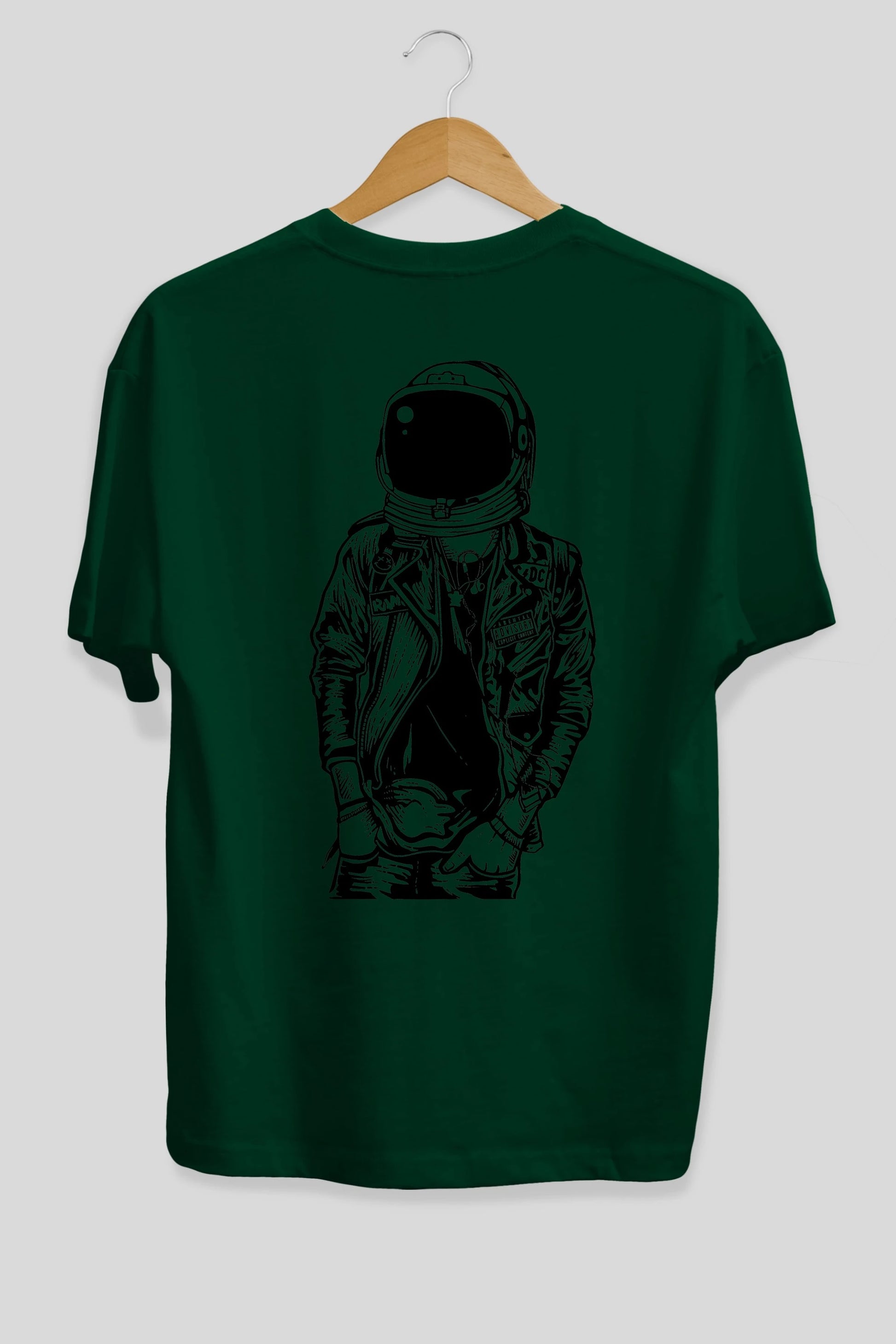 Astronaut Punkster Arka Baskılı Oversize t-shirt Erkek Kadın Unisex %100 Pamuk