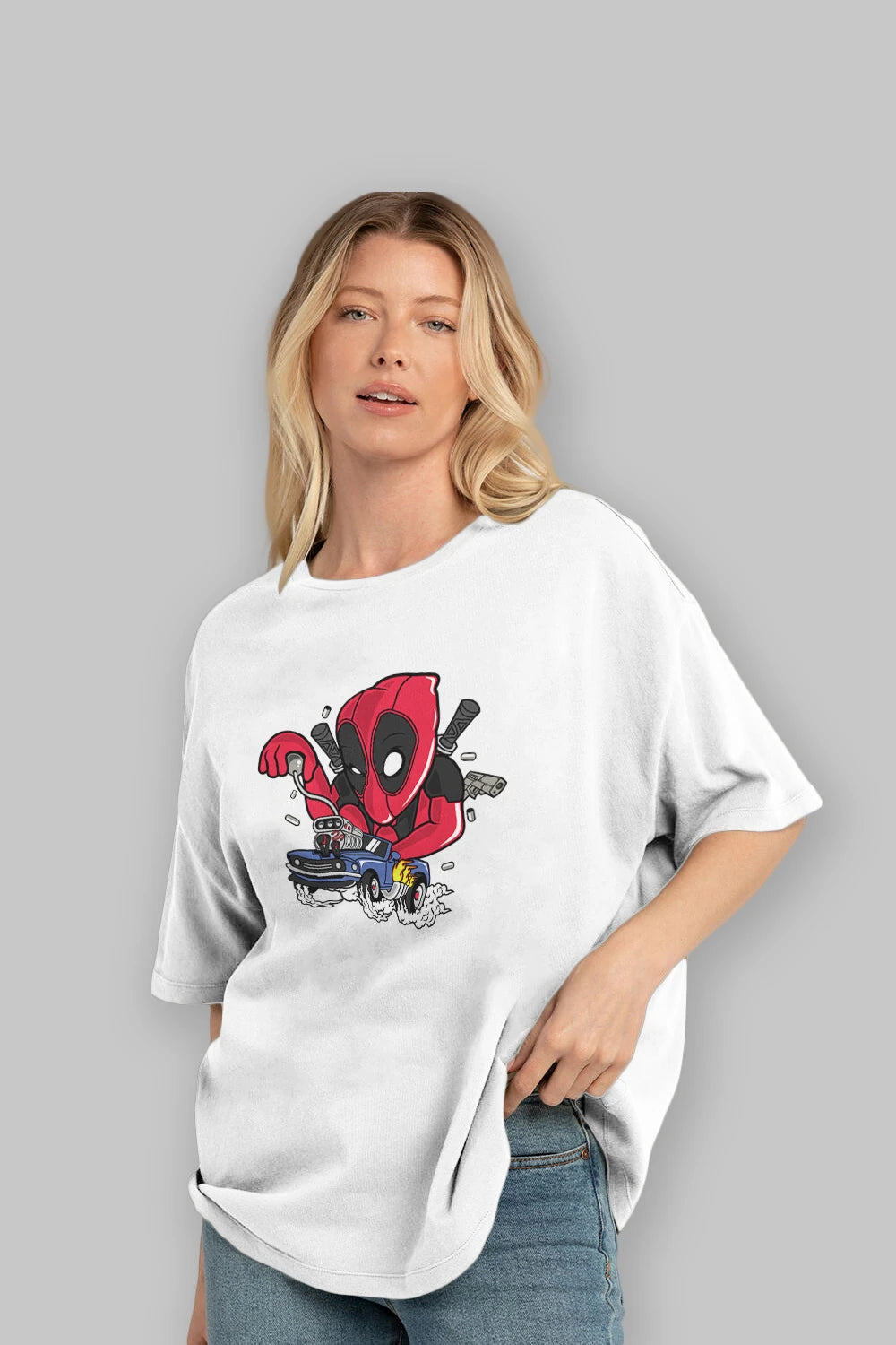 Deadpool (21) Ön Baskılı Oversize t-shirt Erkek Kadın Unisex %100 Pamuk Bisiklet Yaka tişort