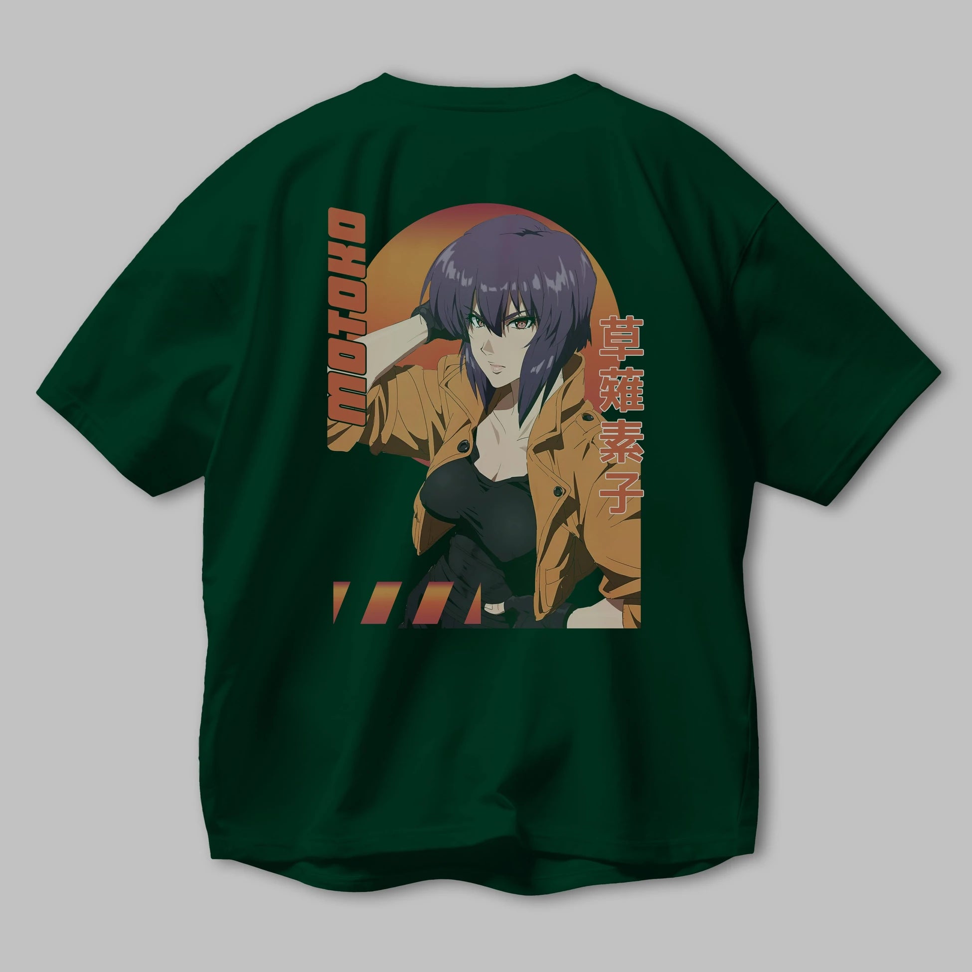 Motoko Kusanagi 9 Anime Arka Baskılı Oversize t-shirt Erkek Kadın Unisex
