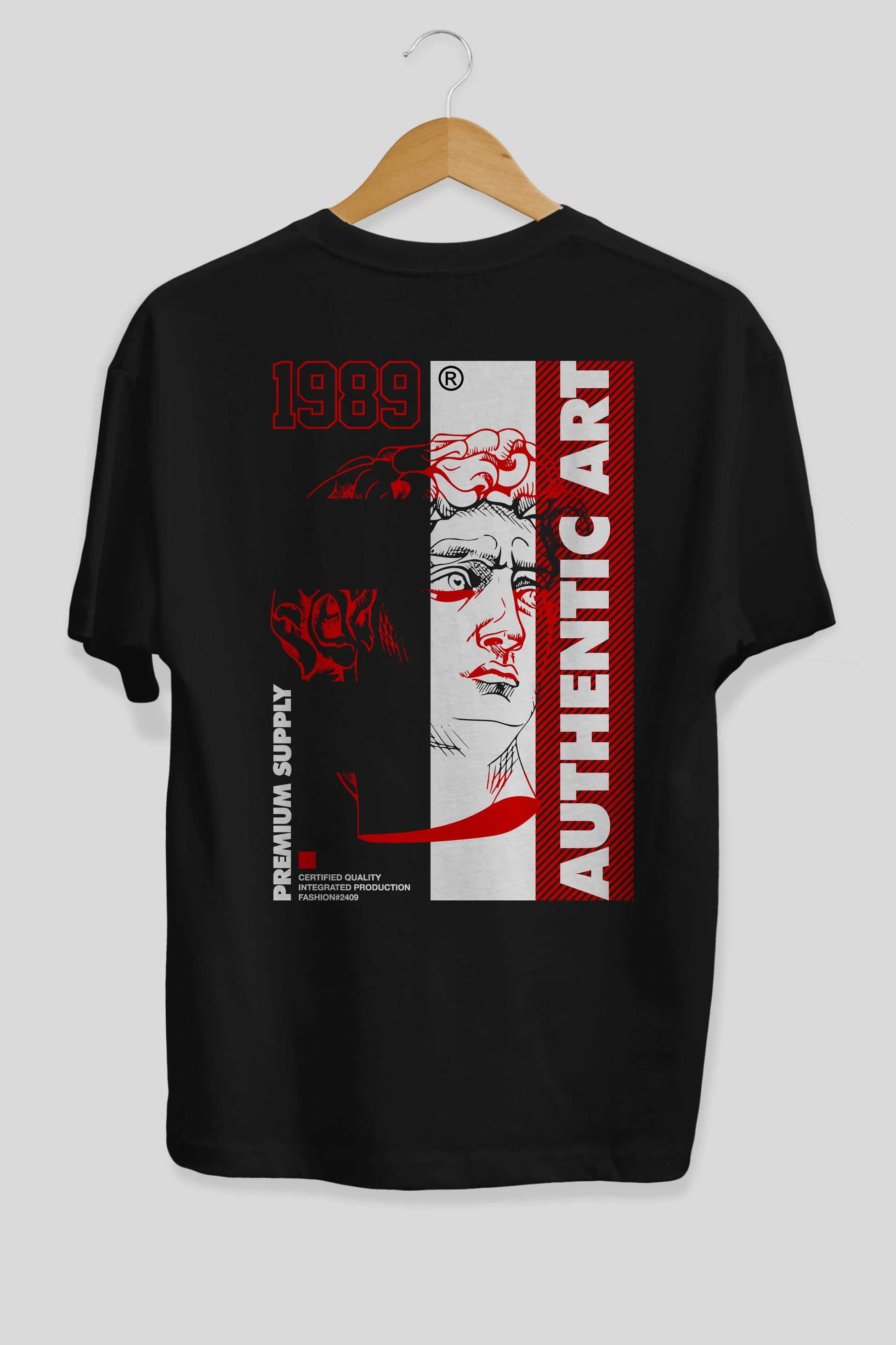 Authentic Art Arka Baskılı Oversize t-shirt Erkek Kadın Unisex