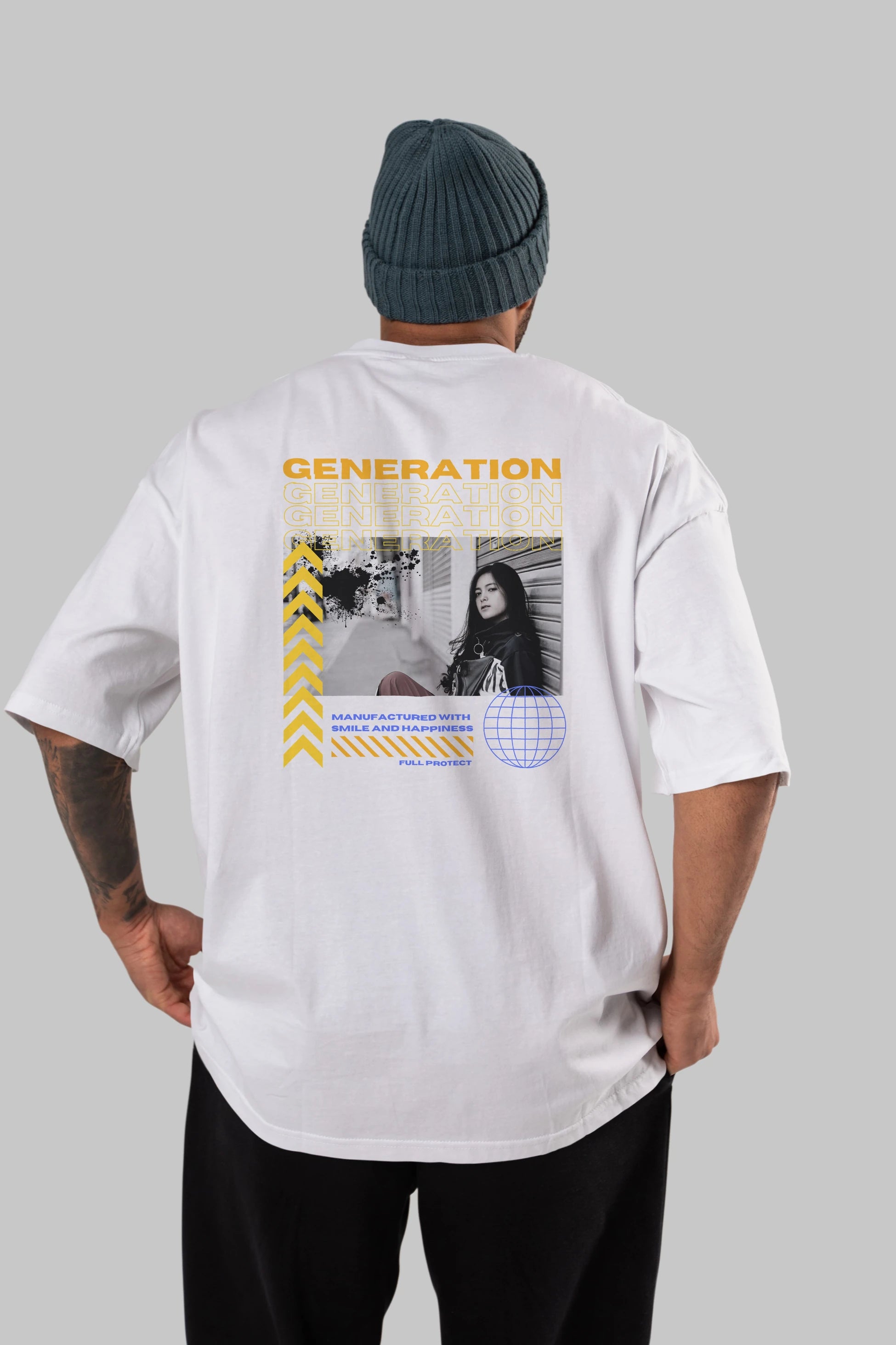 Generation Yazılı Arka Baskılı Oversize t-shirt Erkek Kadın Unisex
