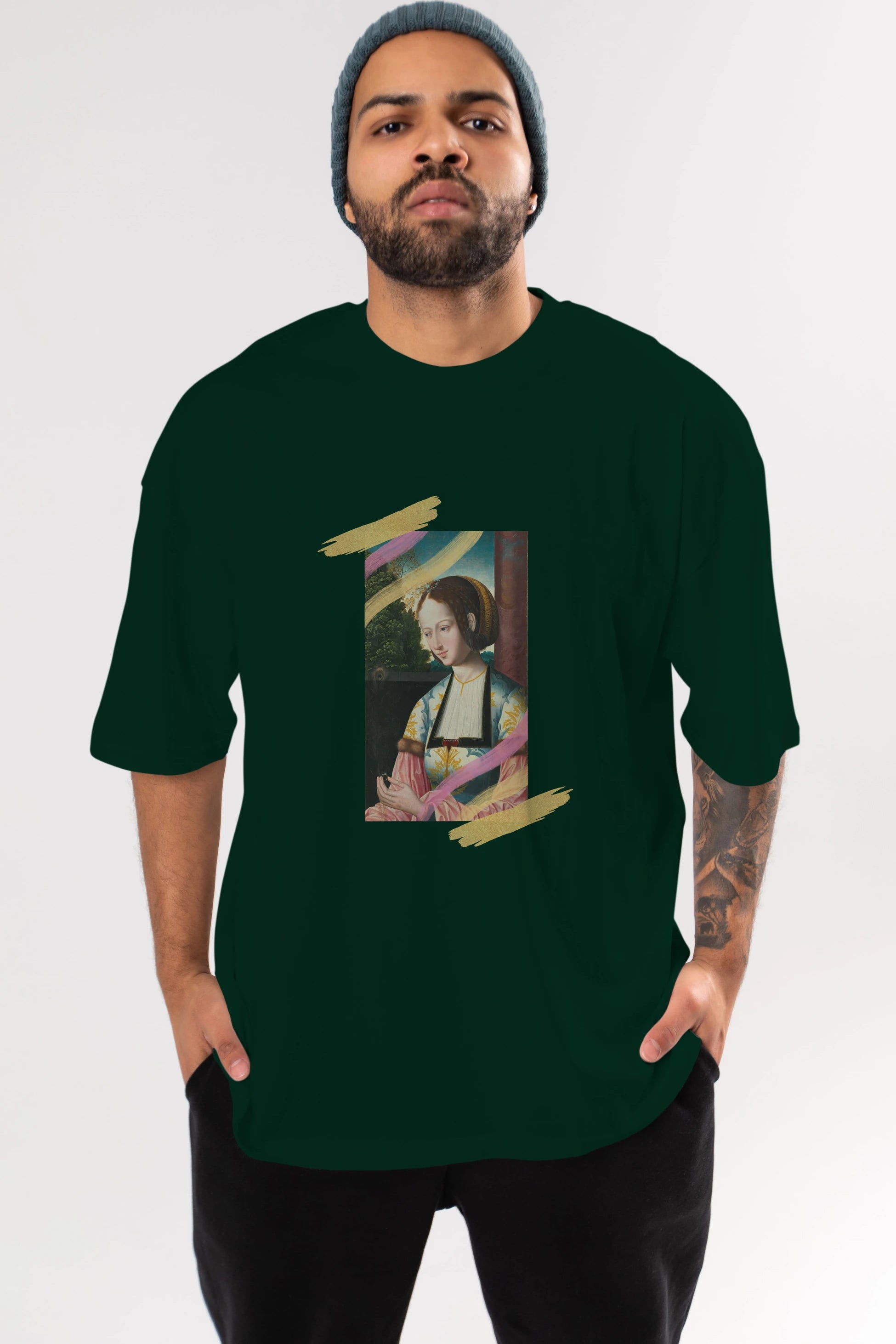 Woman Portrait Ön Baskılı Oversize t-shirt Erkek Kadın Unisex