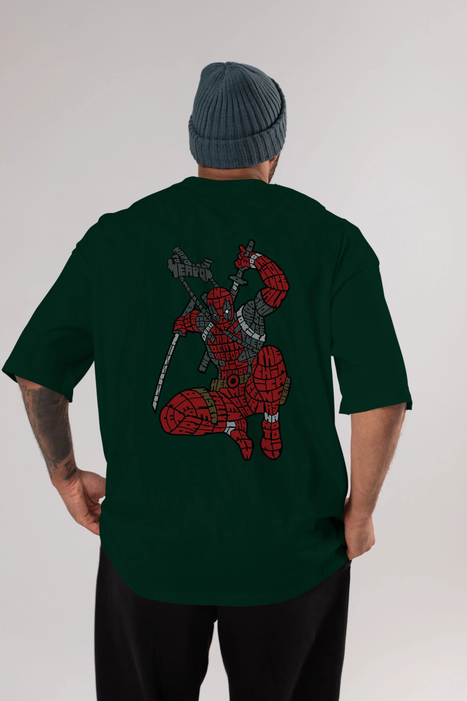 Chimichanga Arka Baskılı Oversize t-shirt %100 pamuk Erkek Kadın Unisex