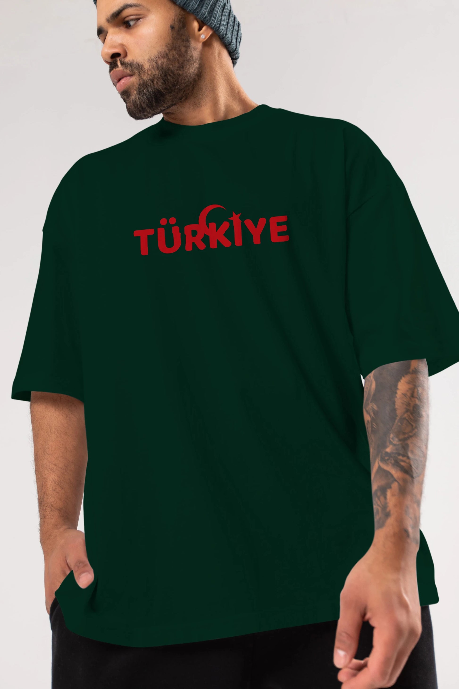 Türkiye Ön Baskılı Oversize t-shirt %100 pamuk Erkek Kadın Unisex