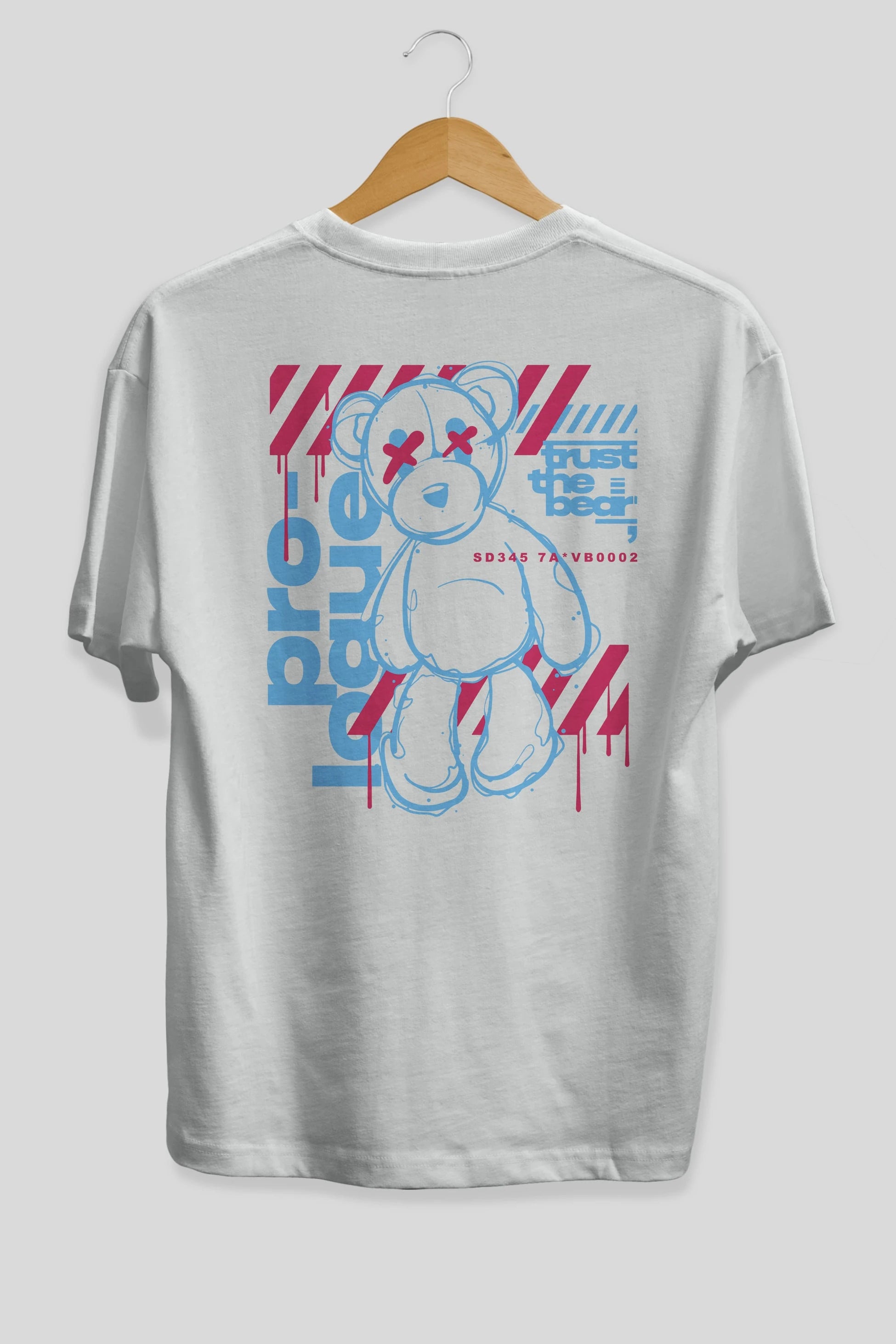 Trust The Bear Arka Baskılı Oversize t-shirt Erkek Kadın Unisex