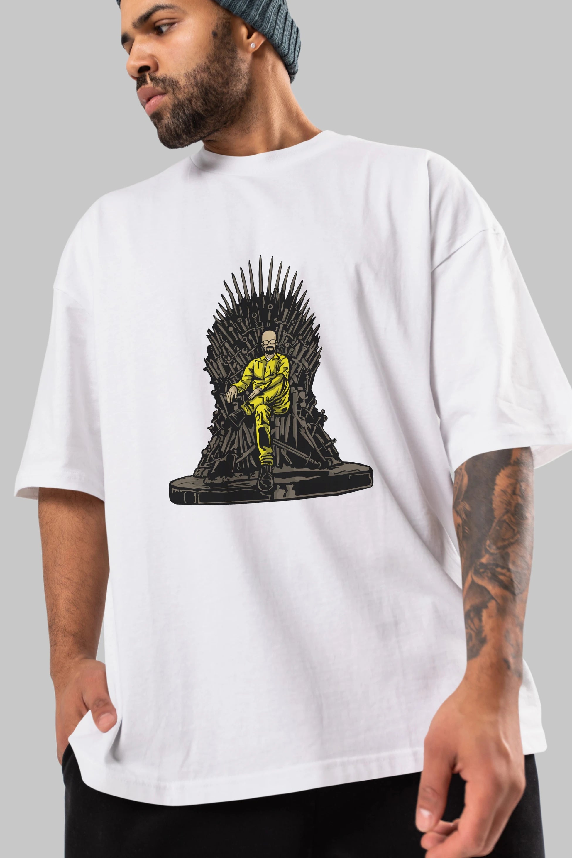 Danger Throne Ön Baskılı Oversize t-shirt Erkek Kadın Unisex %100 Pamuk tişort