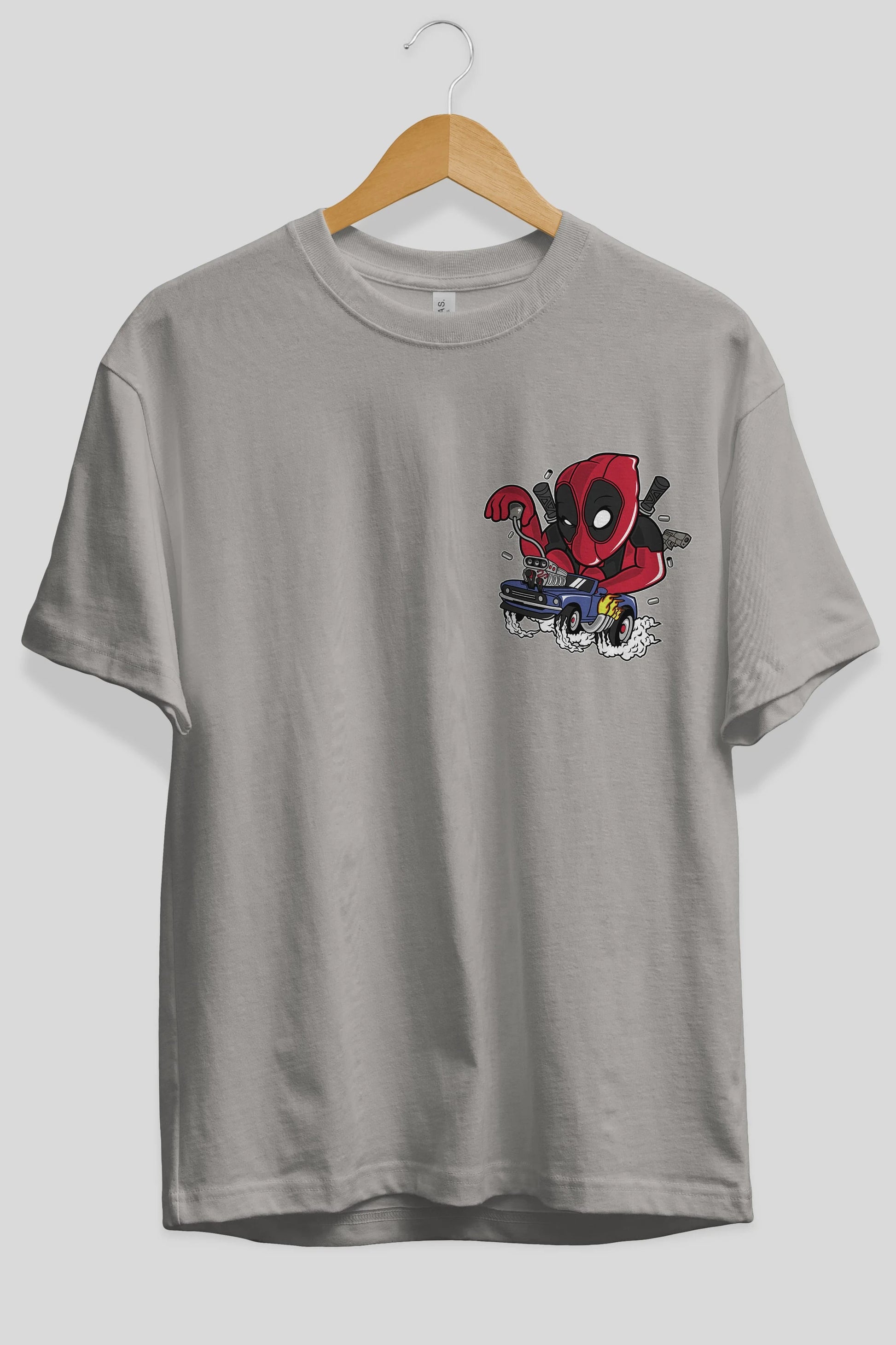 Deadpool (21) Ön Sol Baskılı Oversize t-shirt Erkek Kadın Unisex %100 Pamuk Bisiklet Yaka tişort