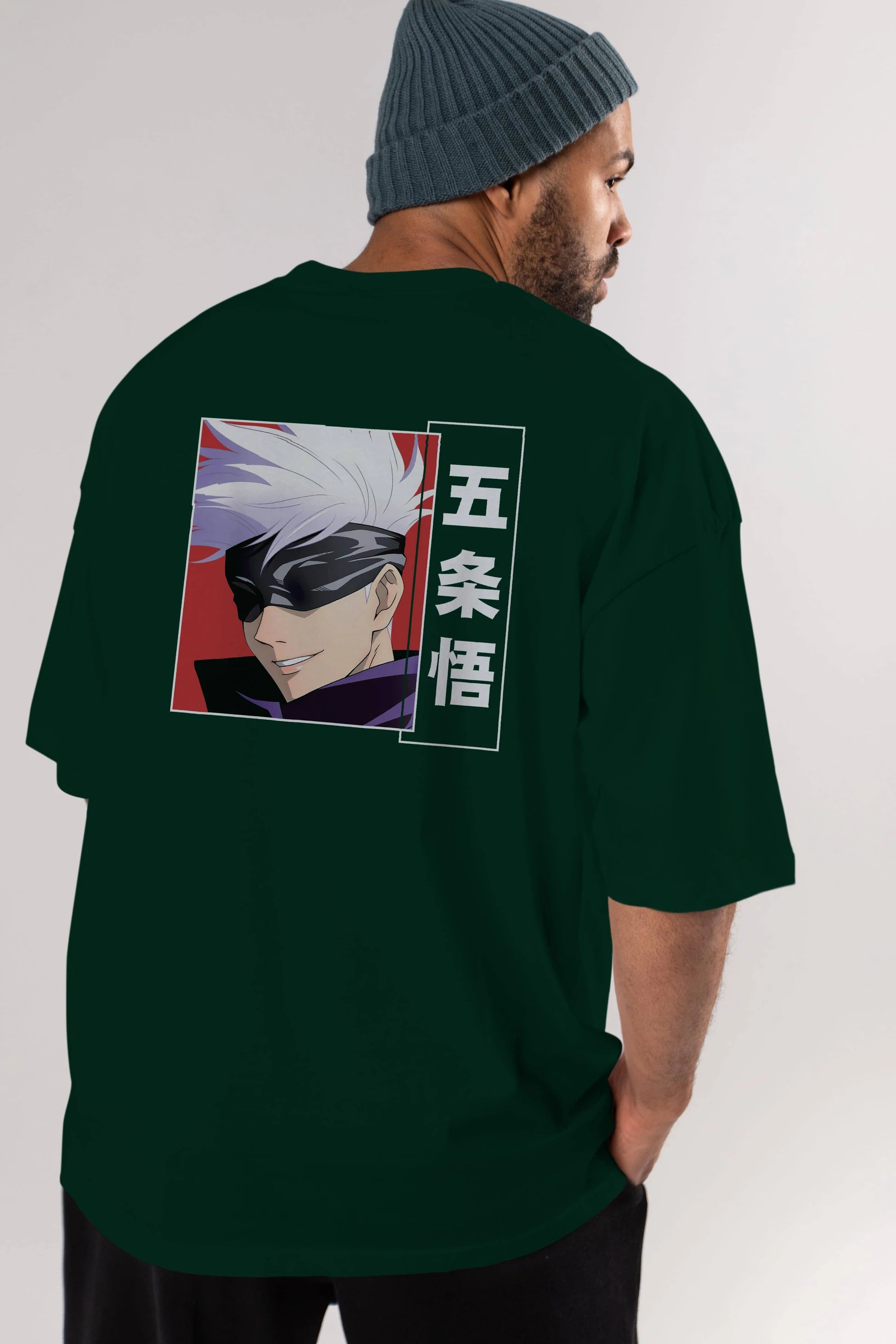 SATORU GOJO Anime Arka Baskılı Oversize t-shirt Erkek Kadın Unisex