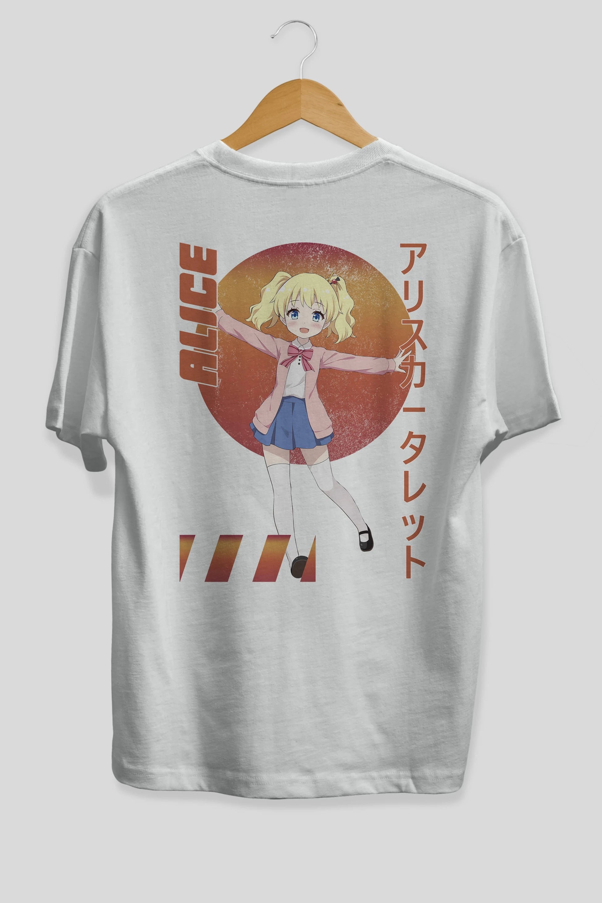 Alice Cartelet 15 Anime Arka Baskılı Oversize t-shirt Erkek Kadın Unisex
