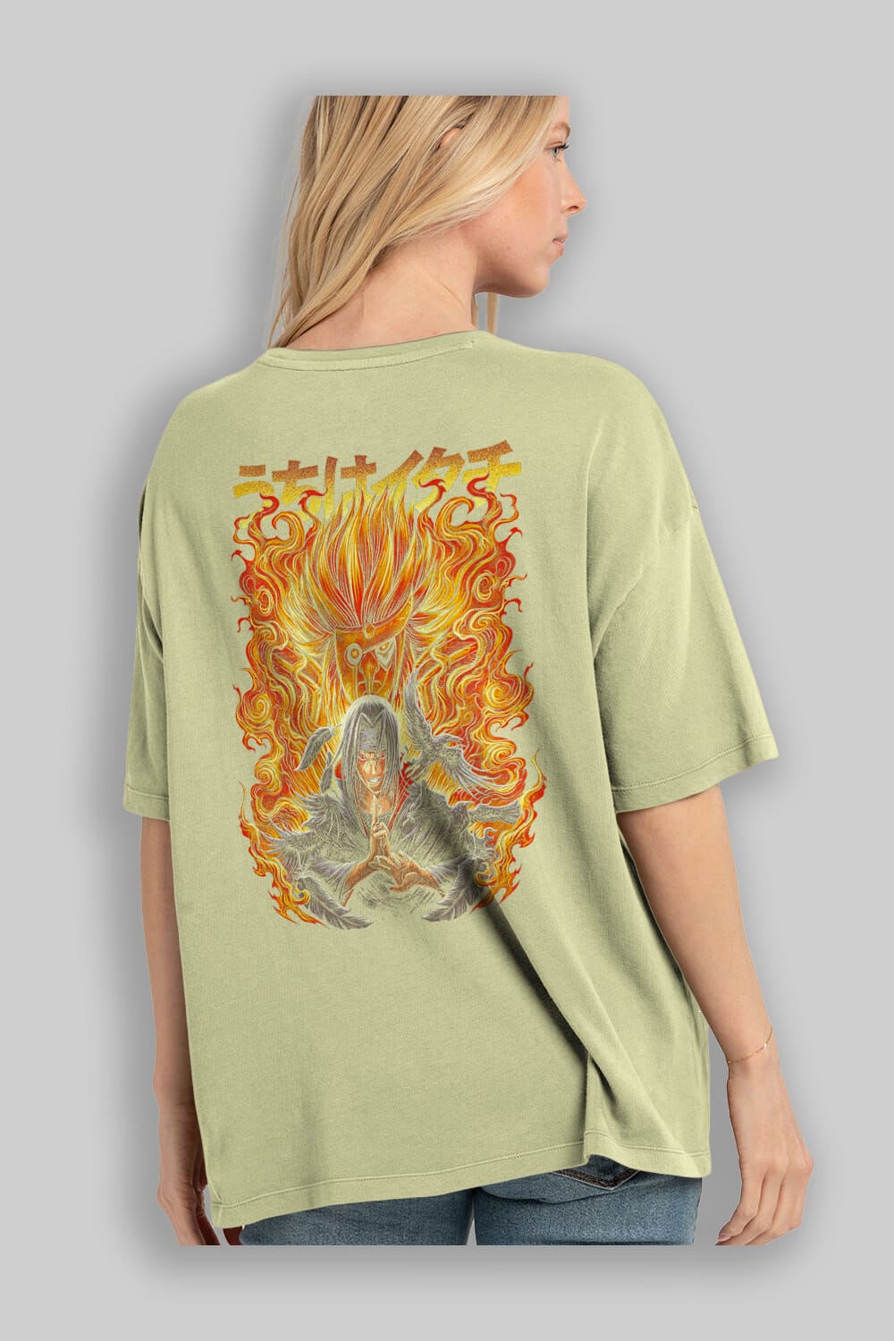 NARUTO ITACHI UCHIHA Anime Arka Baskılı Oversize t-shirt Erkek Kadın Unisex