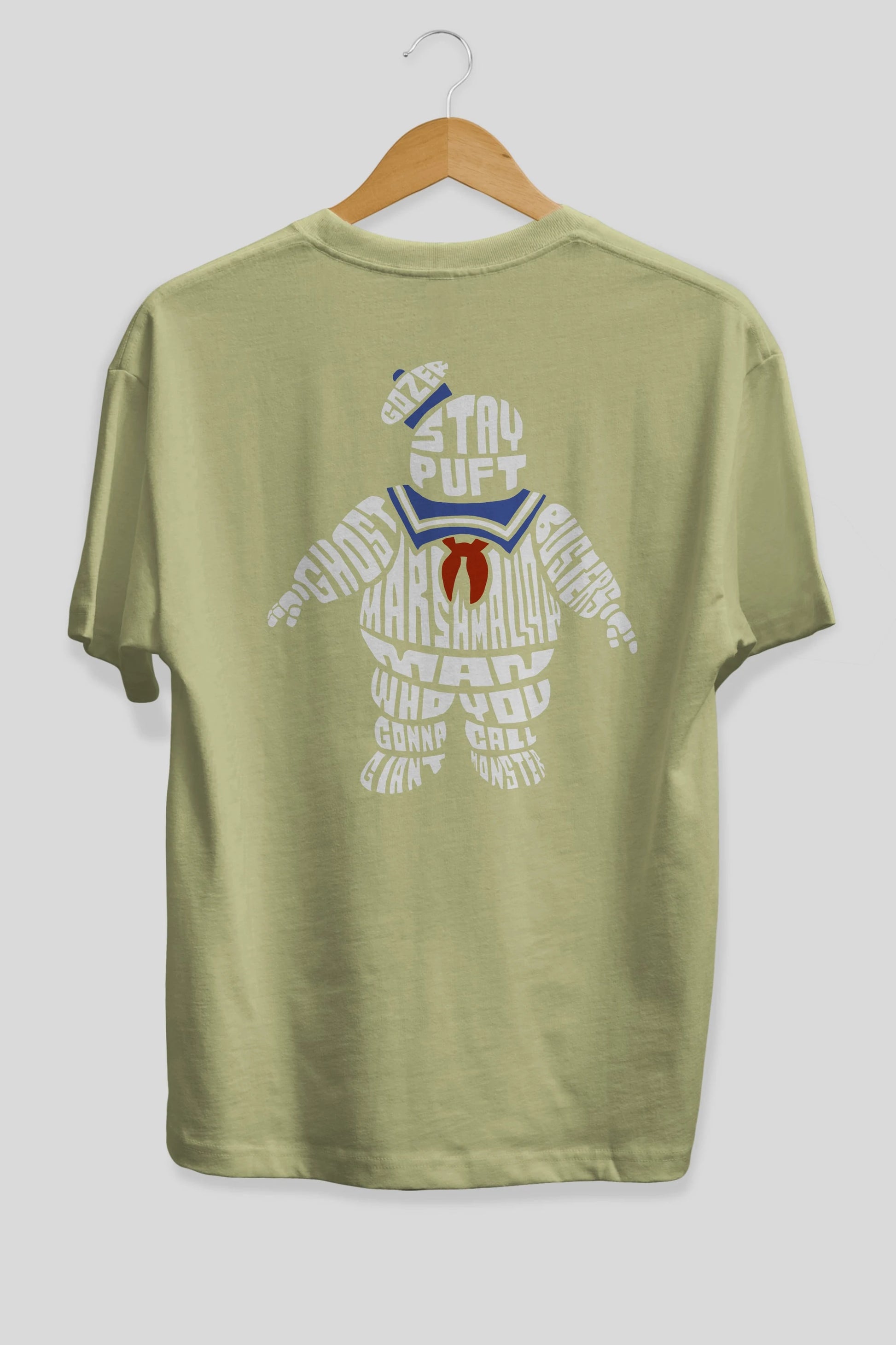 Stay Puft Arka Baskılı Oversize t-shirt %100 pamuk Erkek Kadın Unisex