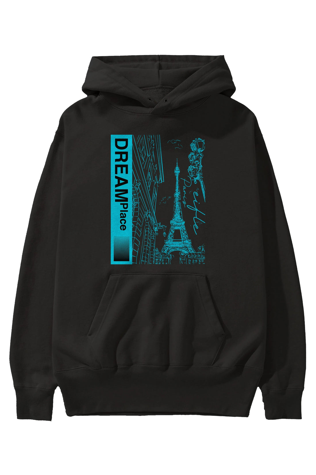 Dream Place Ön Baskılı Hoodie Oversize Kapüşonlu Sweatshirt Erkek Kadın Unisex