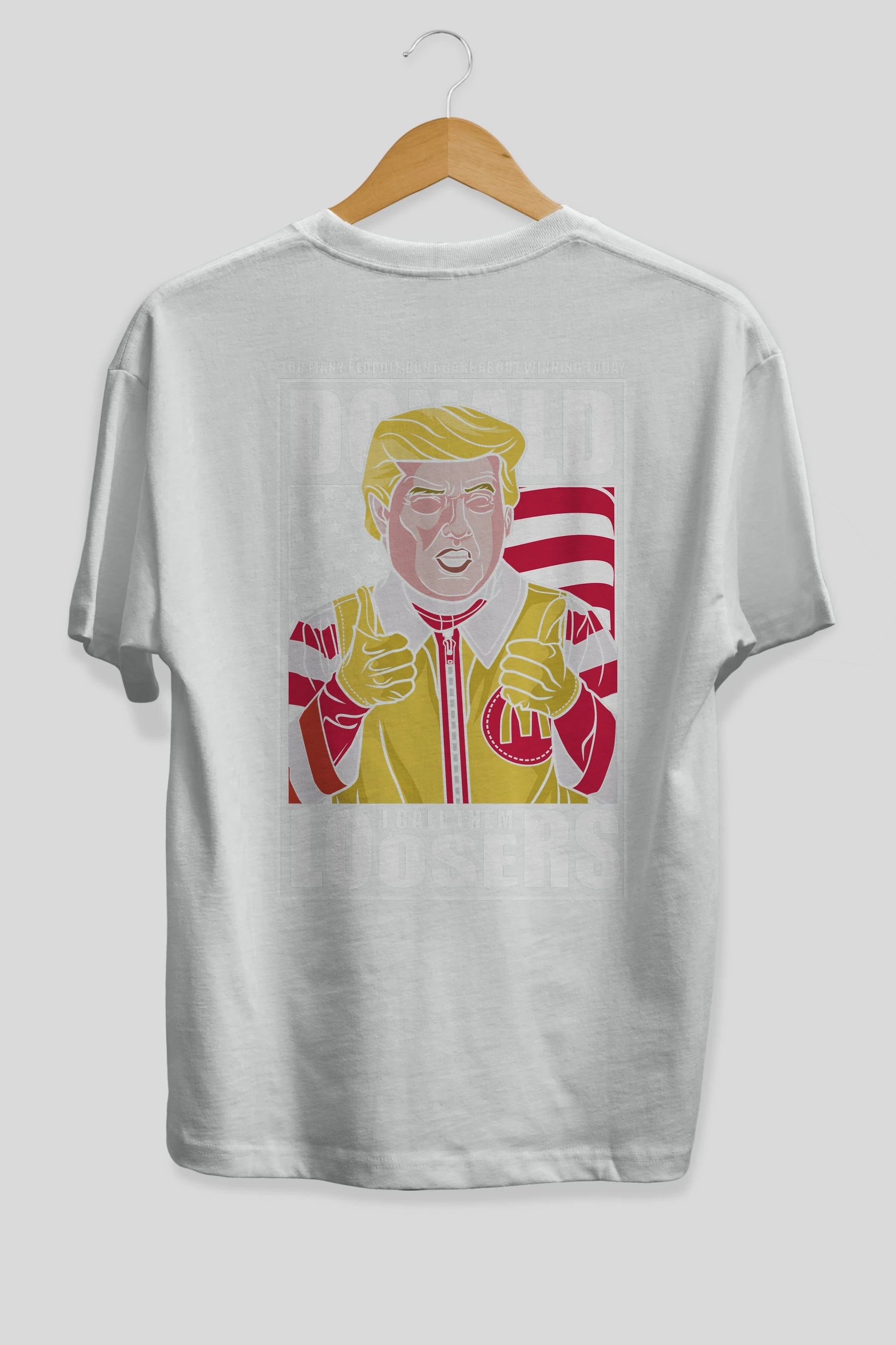 Ronald Trump Arka Baskılı Oversize t-shirt Erkek Kadın Unisex %100 Pamuk tişort